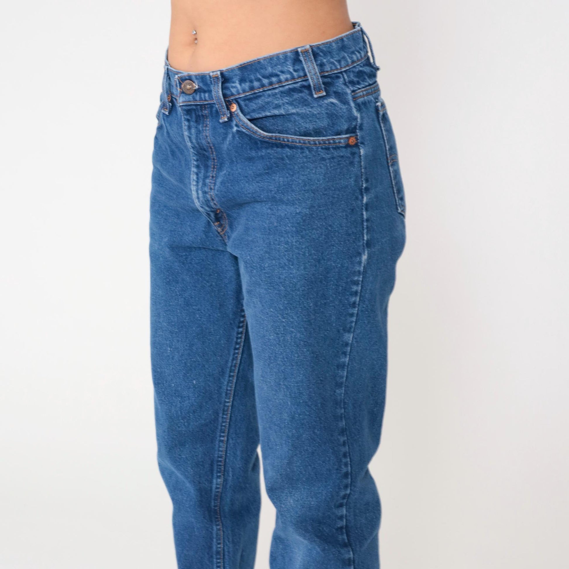 90s Levi's Medium Blue Denim High Waist Straight Leg Jeans W34 L34