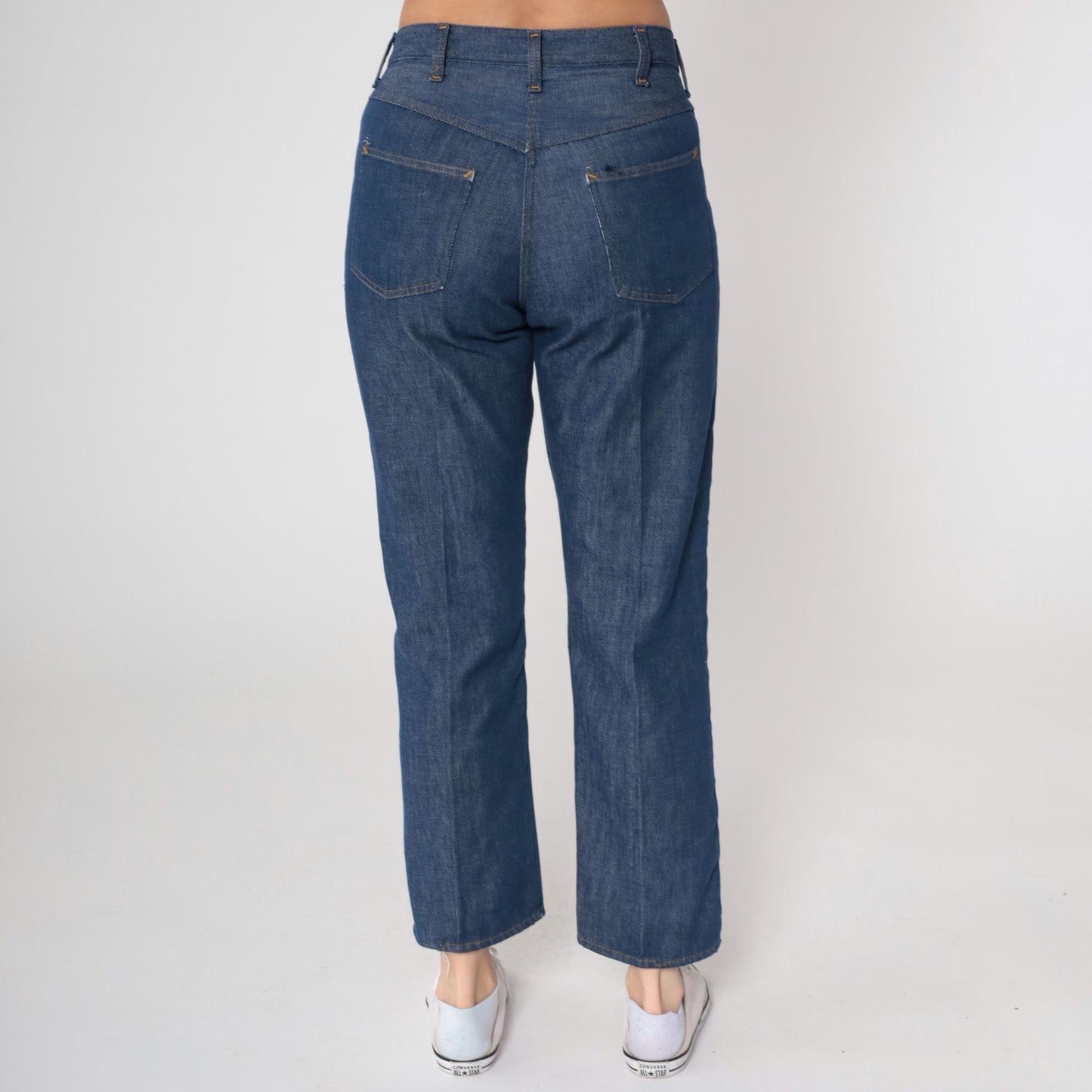 80s High Rise Straight Leg Blue Denim Jeans Medium Wash Medium M