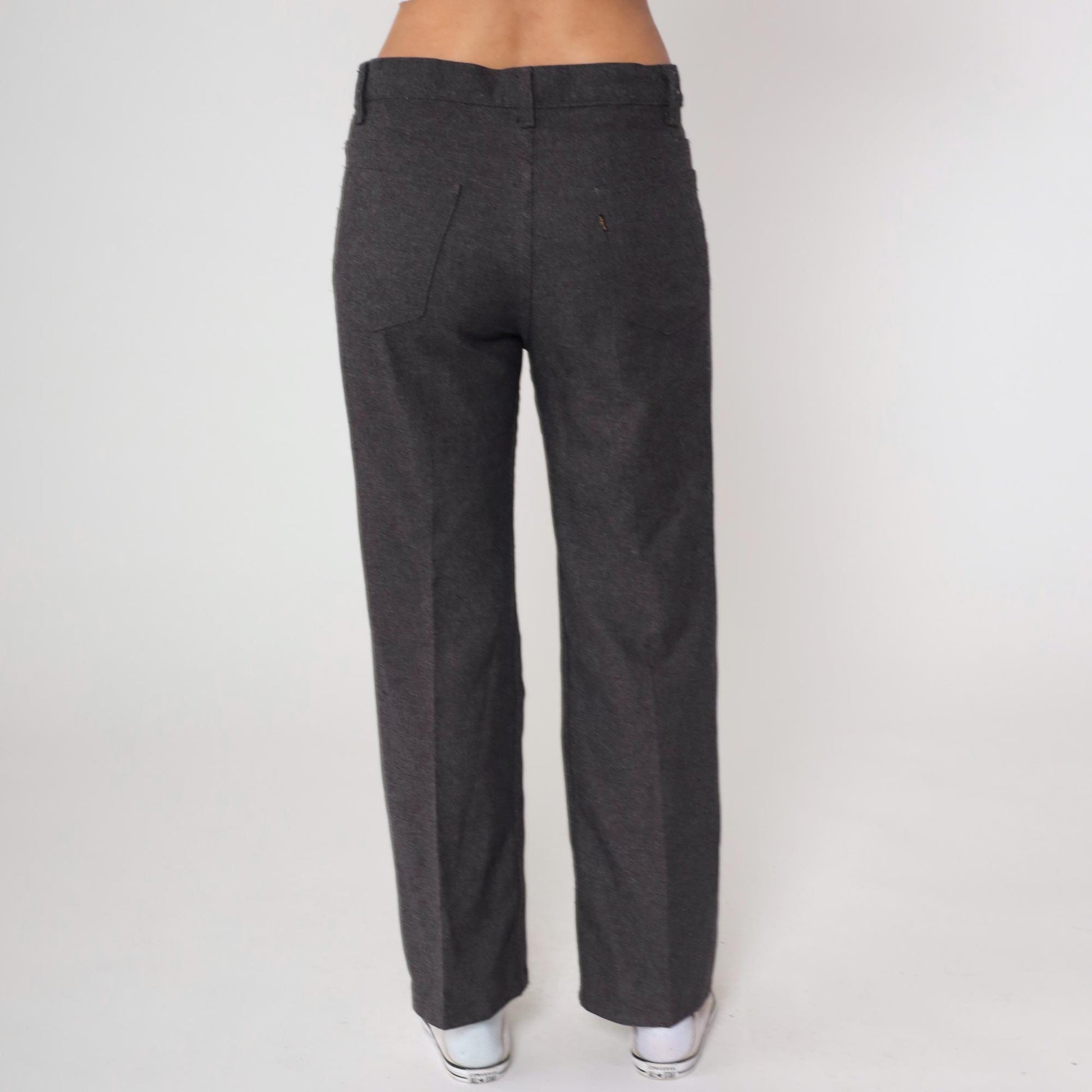 70s Levi's Charcoal Grey Straight Leg Trousers Men's W34 L29