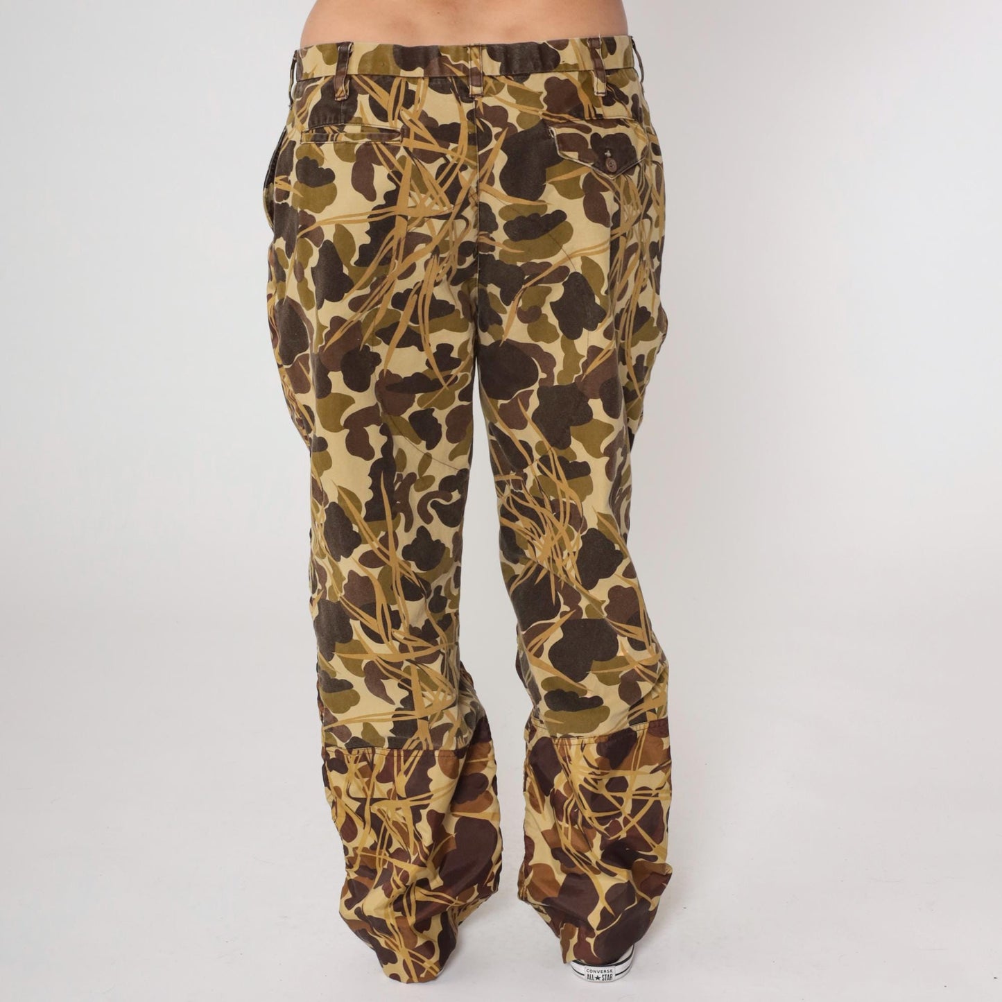Y2K Mount'n Prairie Camo Pants Straight Leg Reed Print Brown Tan 38