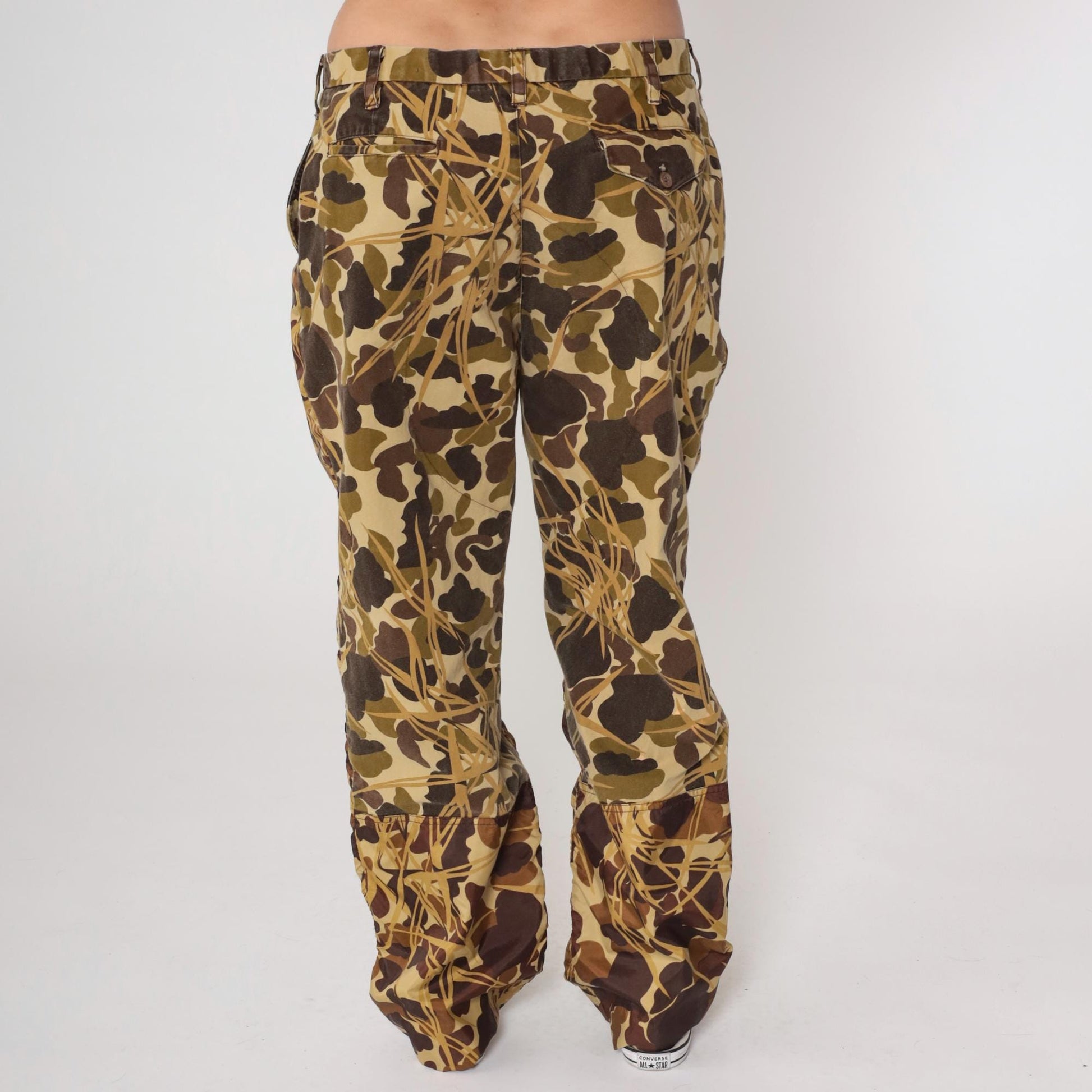 Y2K Mount'n Prairie Camo Pants Straight Leg Reed Print Brown Tan 38