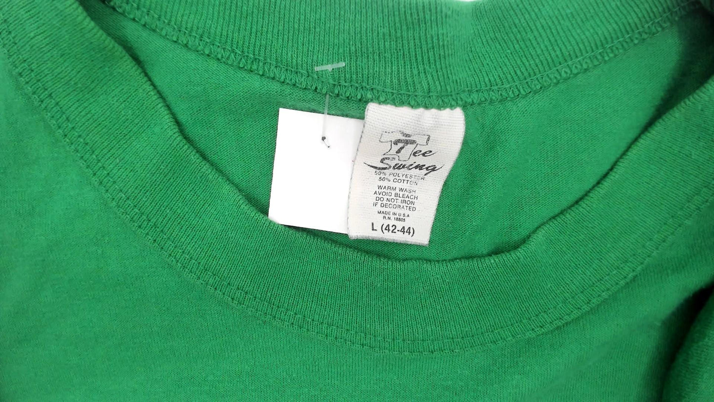 80s Kelly Green Lottery Prayer Graphic Tee Cotton Large L