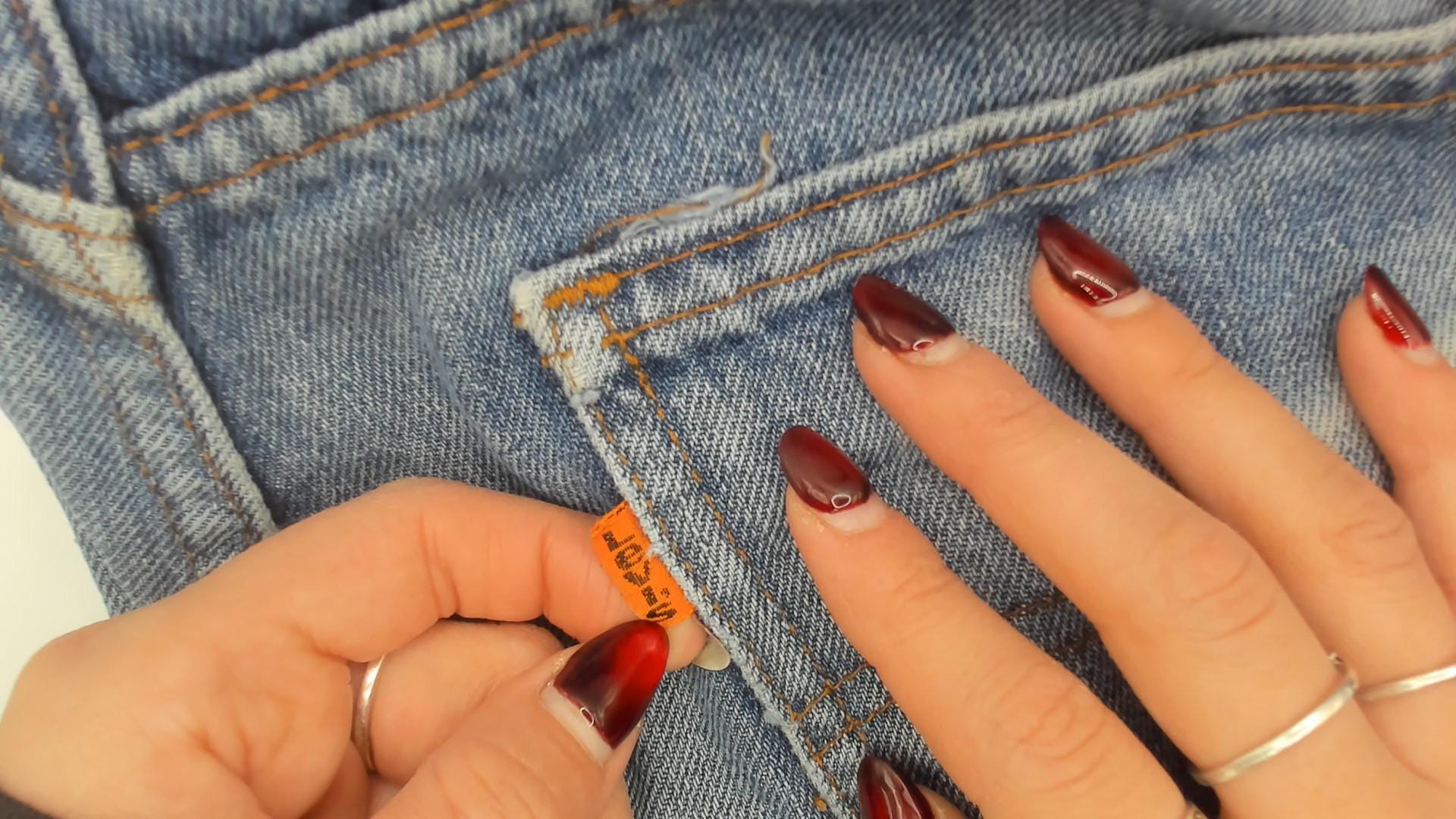 80s Levi's Bootcut Jeans Light Blue Faded Orange Tab Button Fly 34W 31L