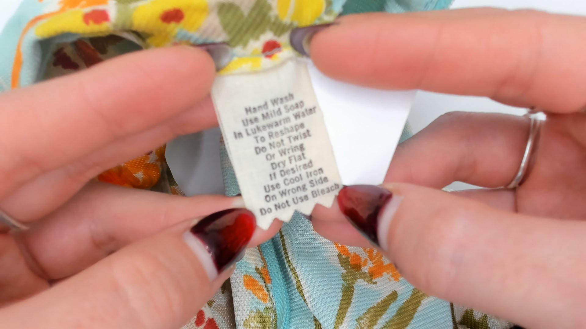 60s Aqua Floral Mini Shift Dress Sleeveless Mock Neck Small