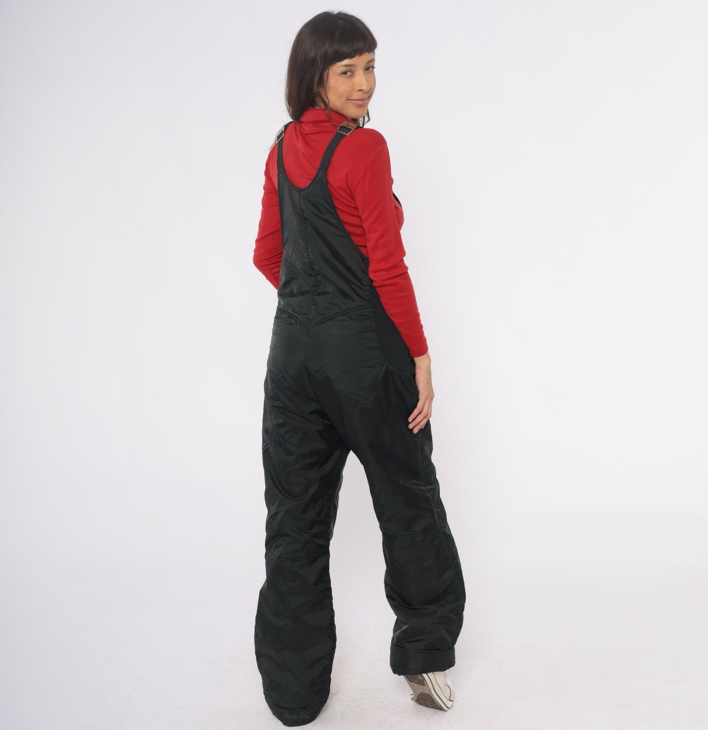 90s UA Sport Black Ski Overalls Insulated Suspender Straps Medium