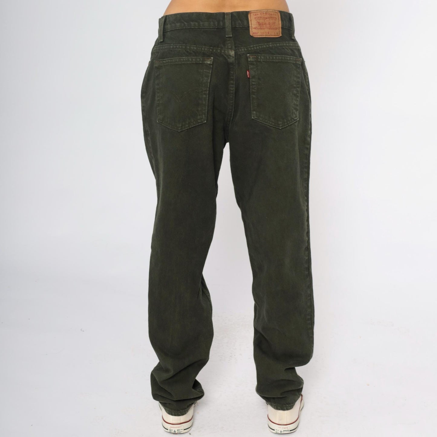 90s Levi's 551 Olive Green High Waist Straight Leg Jeans Large L