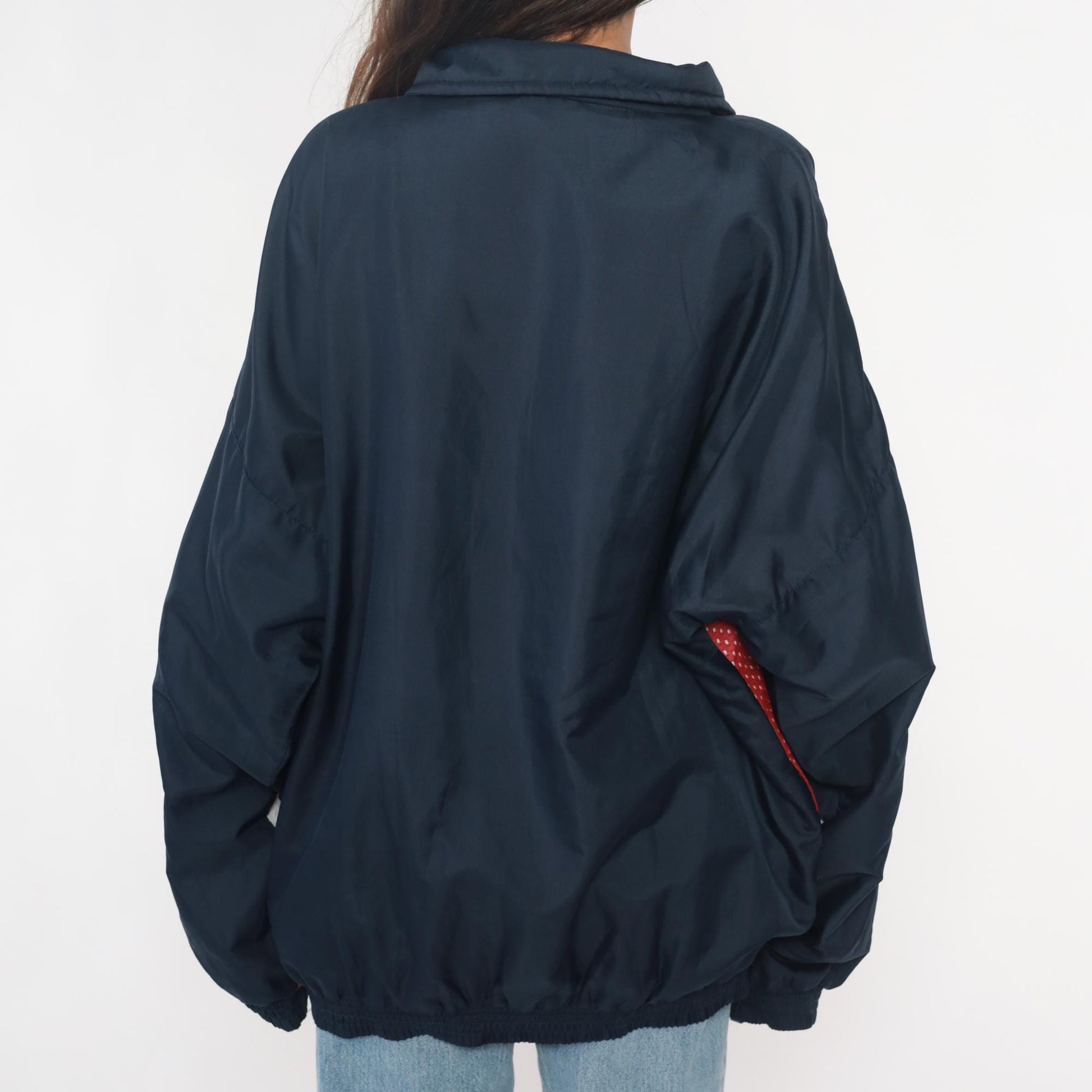 90s Fila Windbreaker Colorblock Navy Red White Full Zip Track Jacket Extra Large