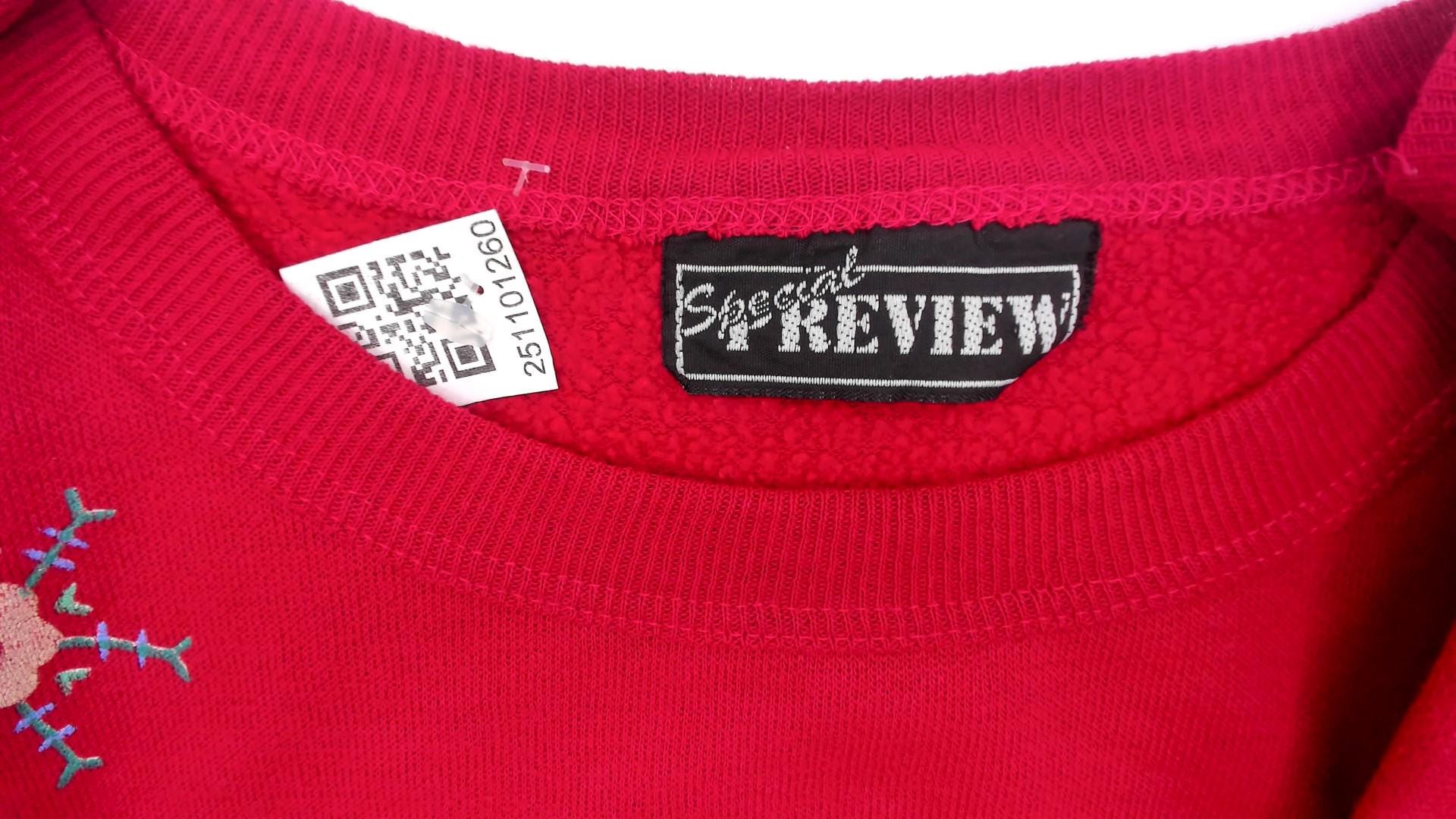 90s Hot Pink Floral Snowflake Embroidered Sweatshirt Crewneck Extra Large XXL
