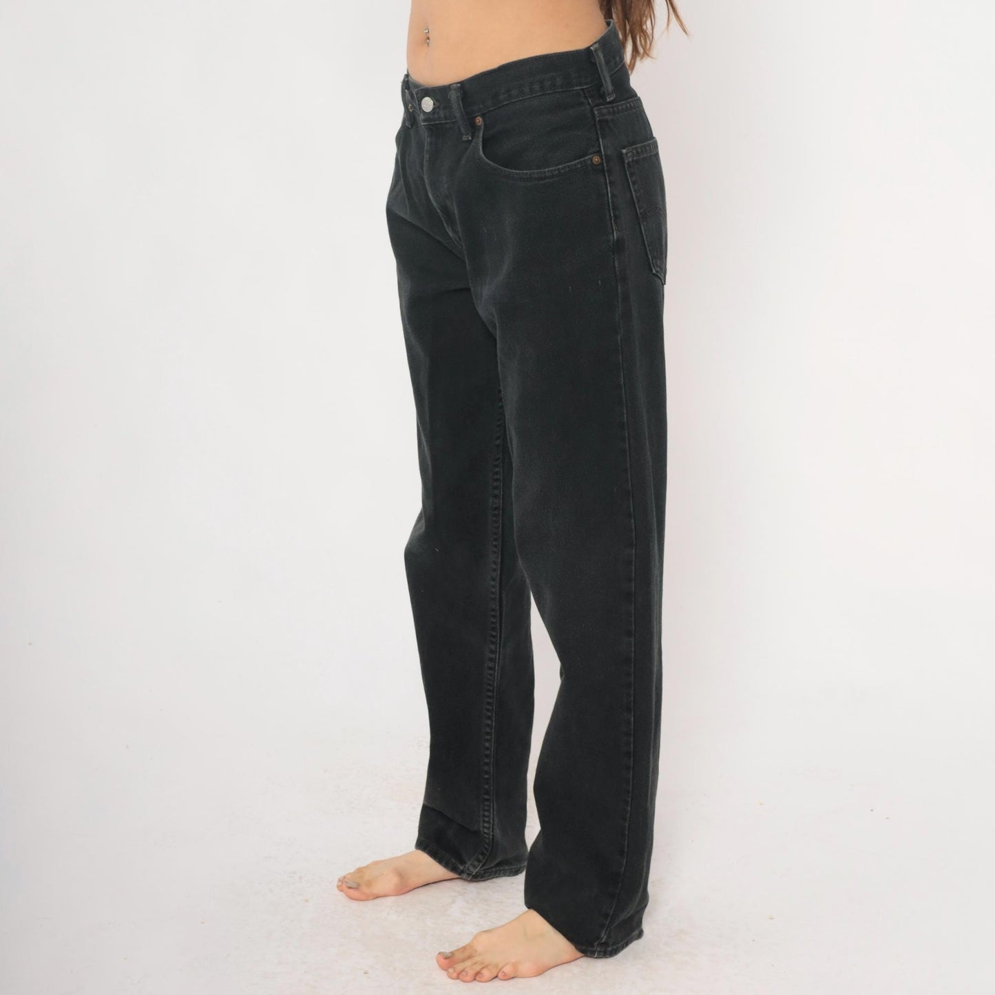 Levi's 550 Black Denim Jeans Y2K Relaxed Fit High Rise 33x34