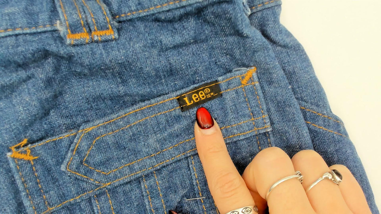 80s Lee Set High Rise Straight Leg Jeans Medium Wash Denim Medium