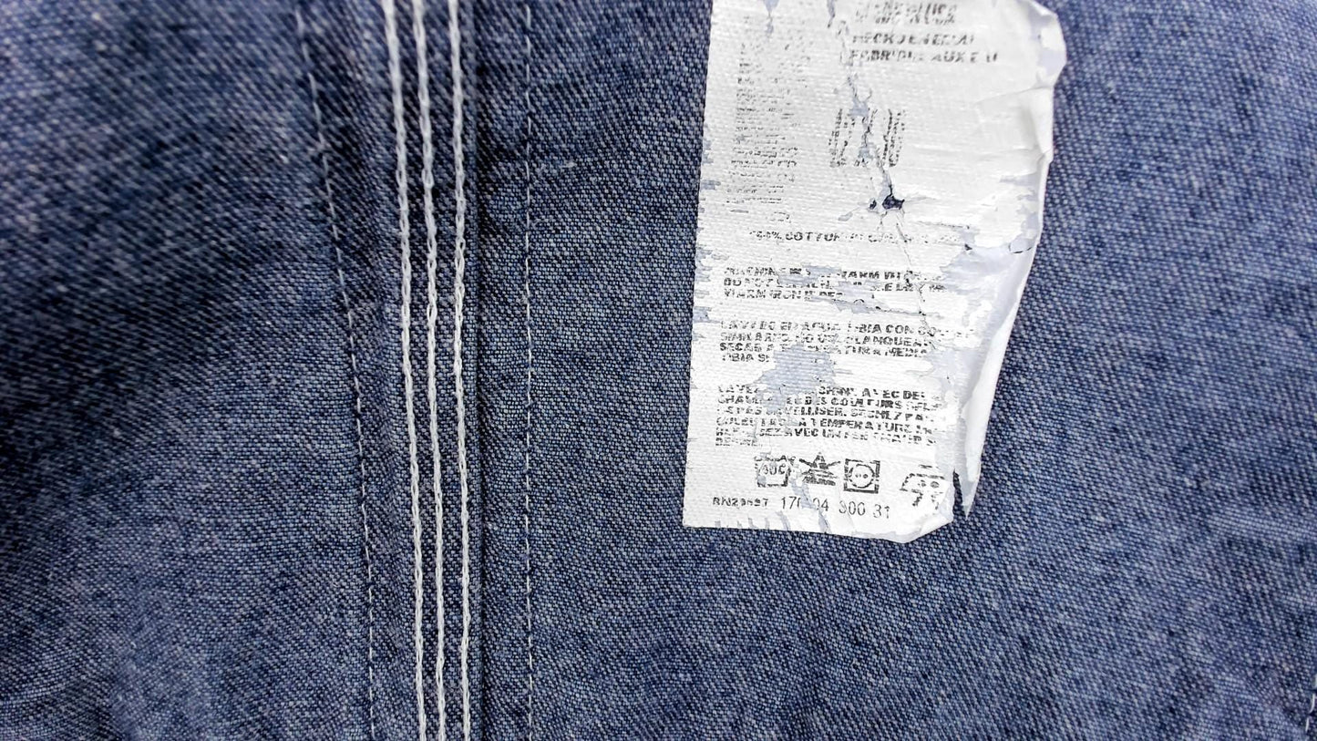 90s Dickies Denim Overalls Blue Cotton Bib Wide Leg Extra Large XL