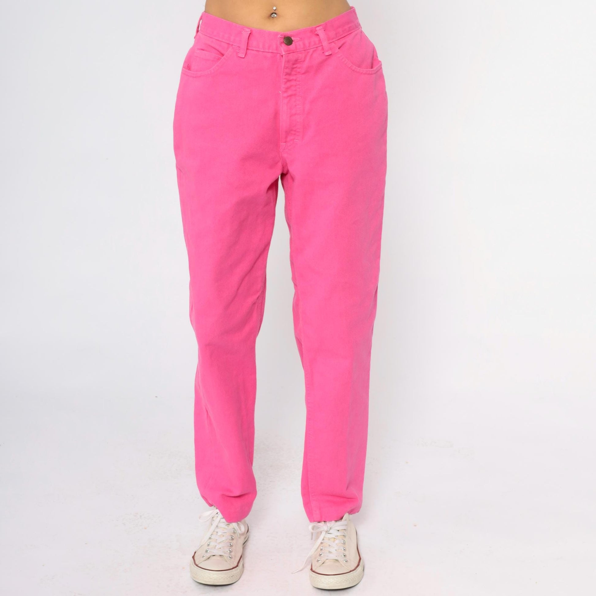 90s Moda Intl Hot Pink High Rise Straight Leg Jeans Cotton Denim Large L