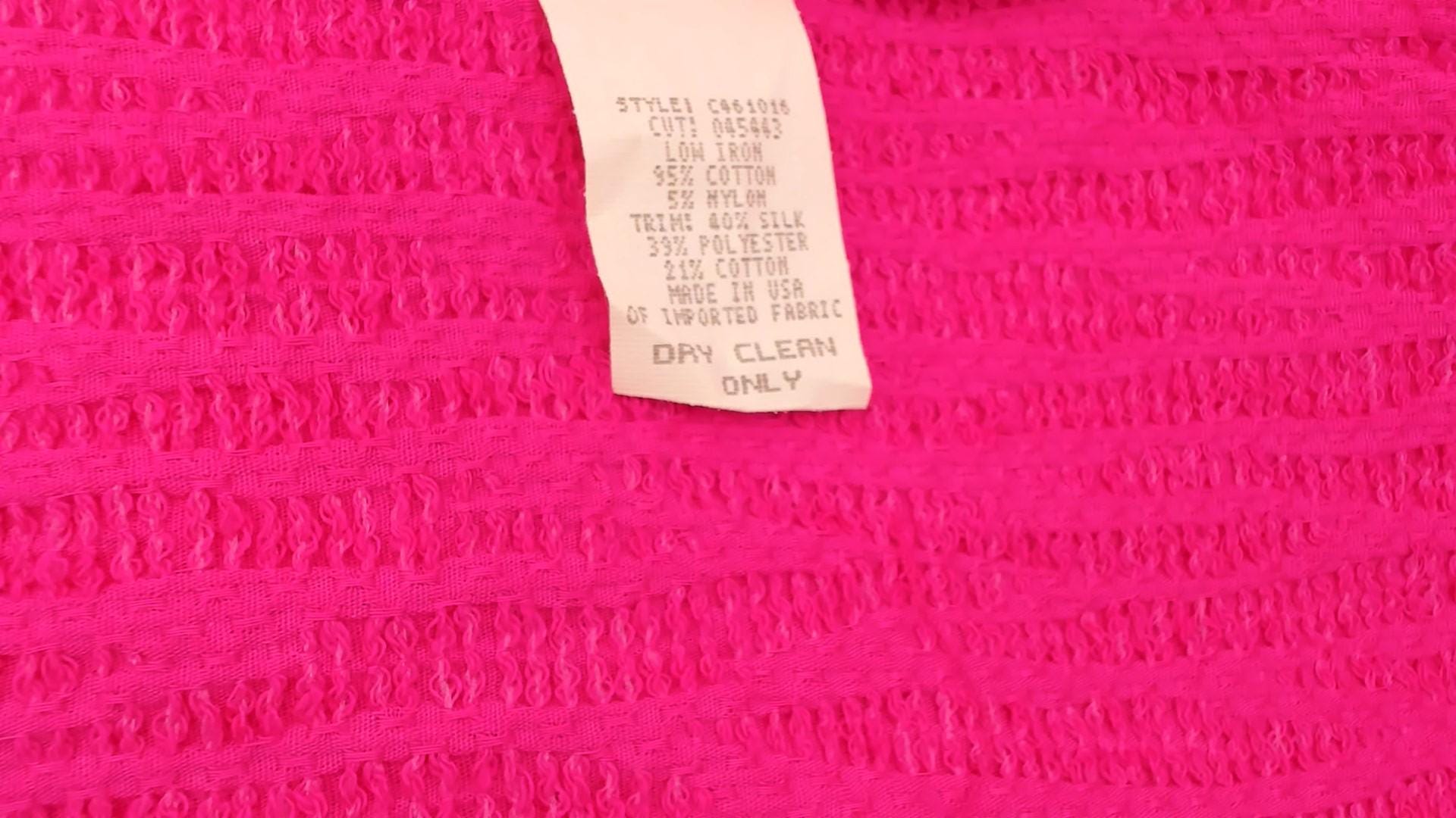 Y2K Canvasbacks Hot Pink Cropped Cardigan Floral Trim Tie Front Medium