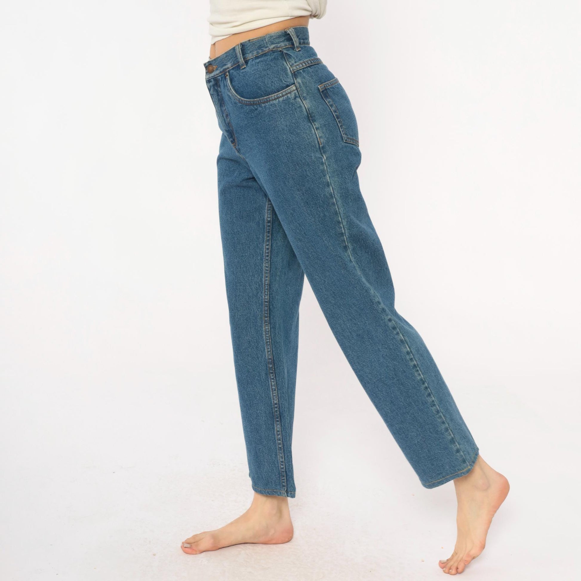 Y2K Pendleton Wide Leg Cropped Jeans High Waist Medium Blue Denim Small