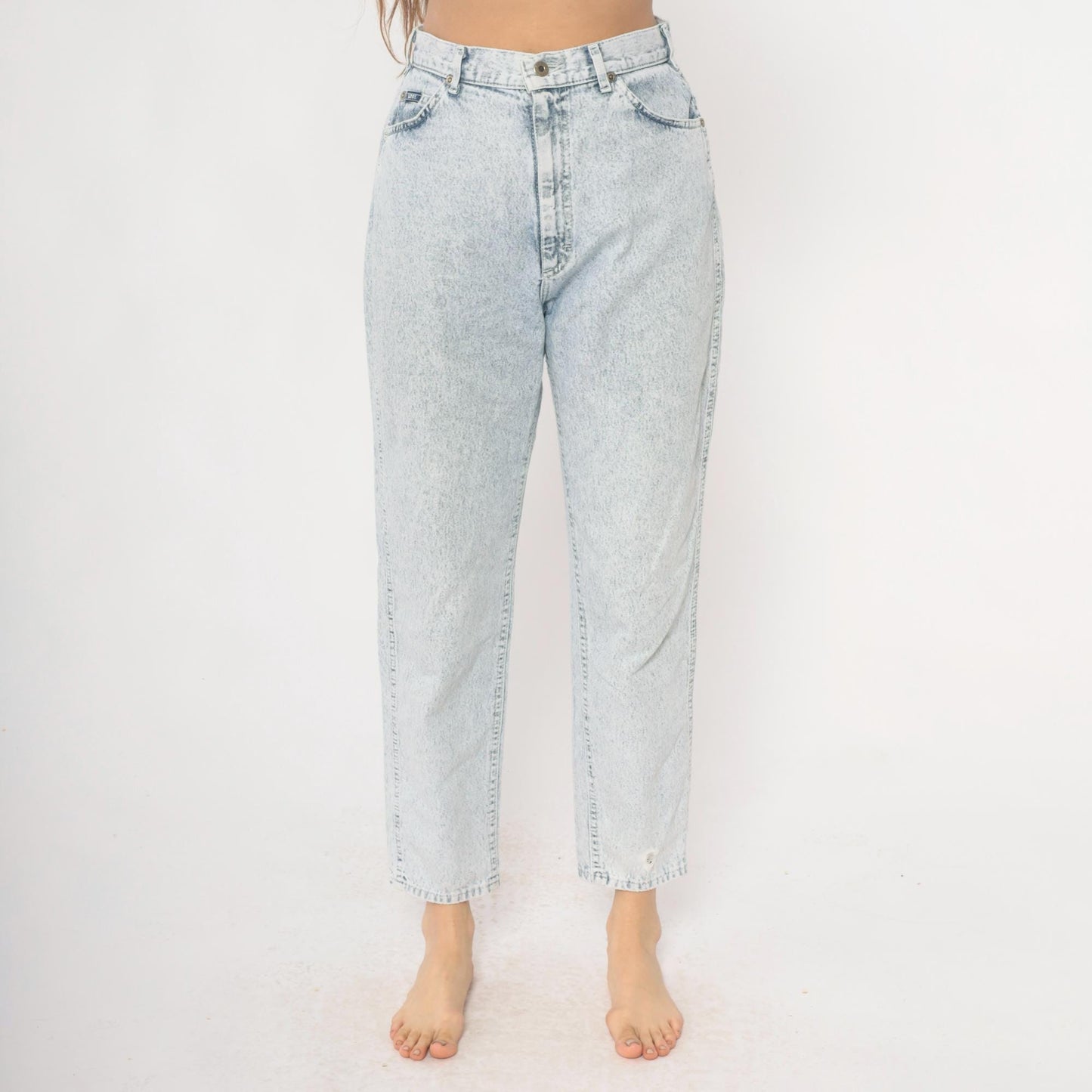 90s Lee Light Wash High Waisted Straight Leg Mom Jeans Small