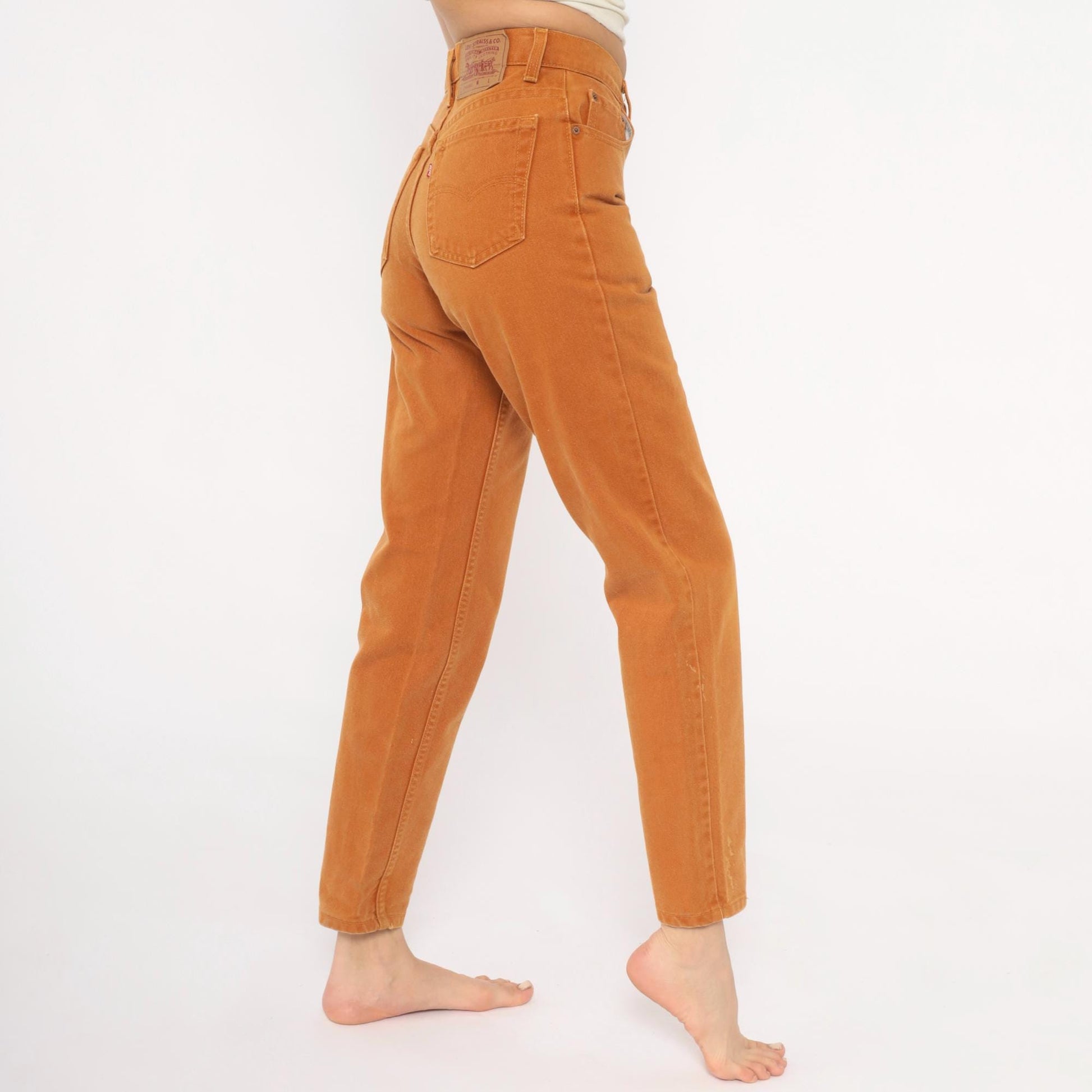 90s Levi's High Waisted Mom Jeans Mustard Caramel Straight Leg Small S