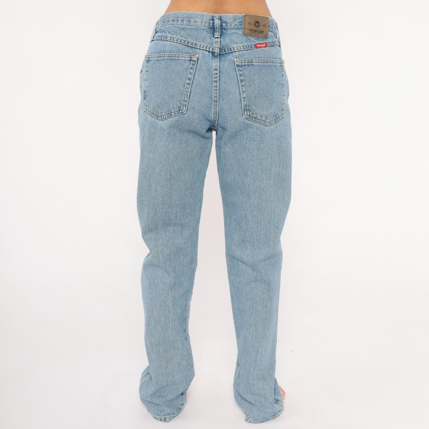 2000s Wrangler Straight Leg Jeans Light Wash Mid Rise Blue Denim 33x34
