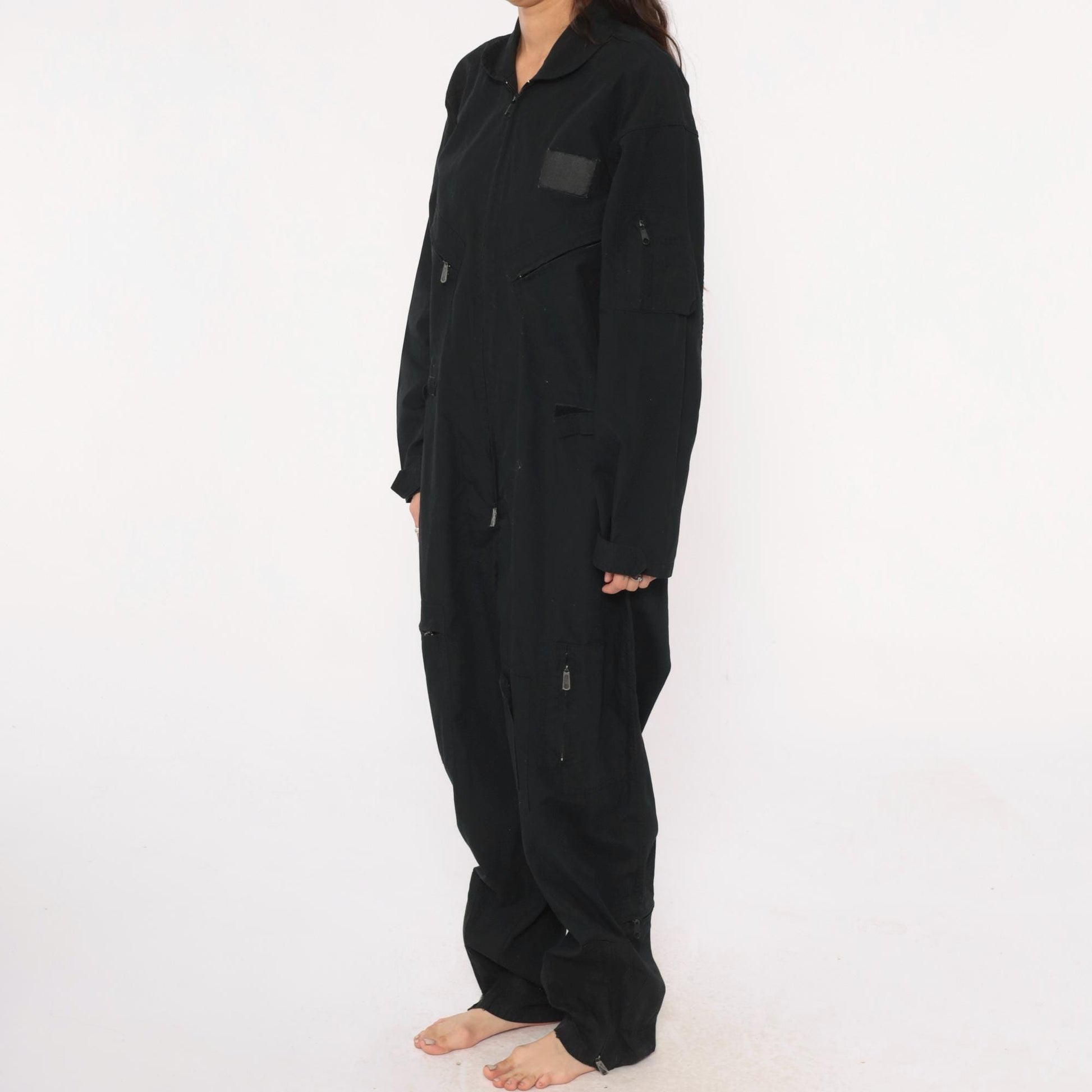 Y2K Black Roth Co Coveralls Zip Front Utilitarian Jumpsuit Medium M