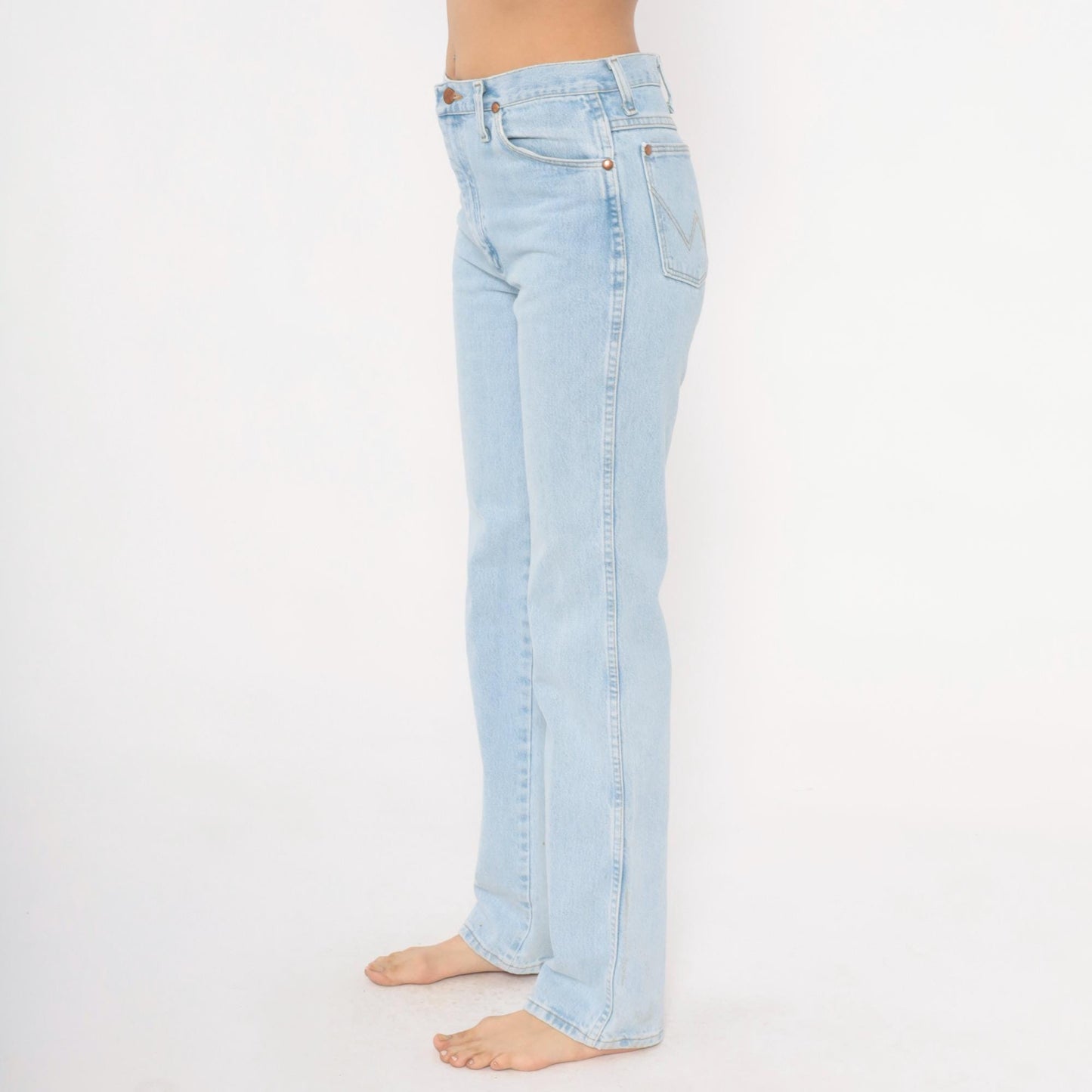 90s Wrangler Light Wash Straight Leg High Rise Jeans 31x34