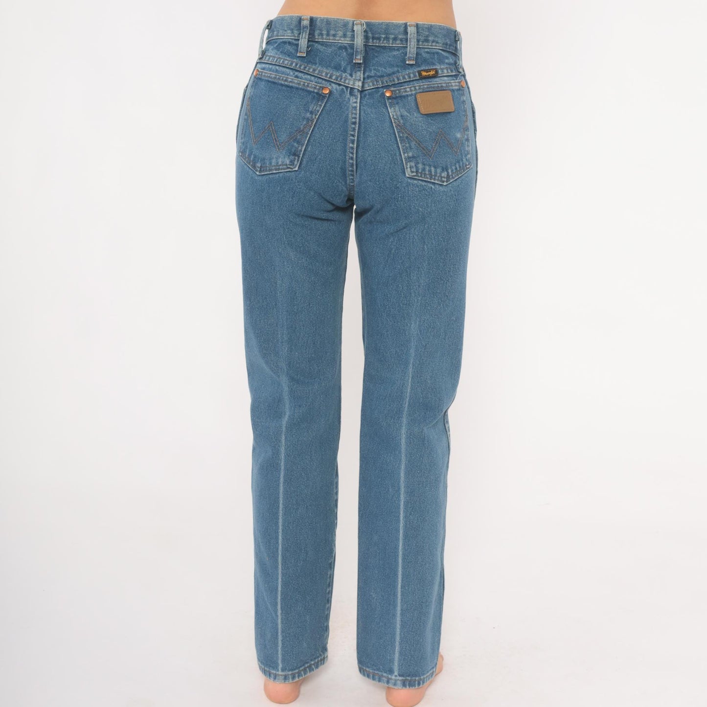 Wrangler Straight Leg Jeans 2000s Medium Wash High Waisted Denim Blue 30x34