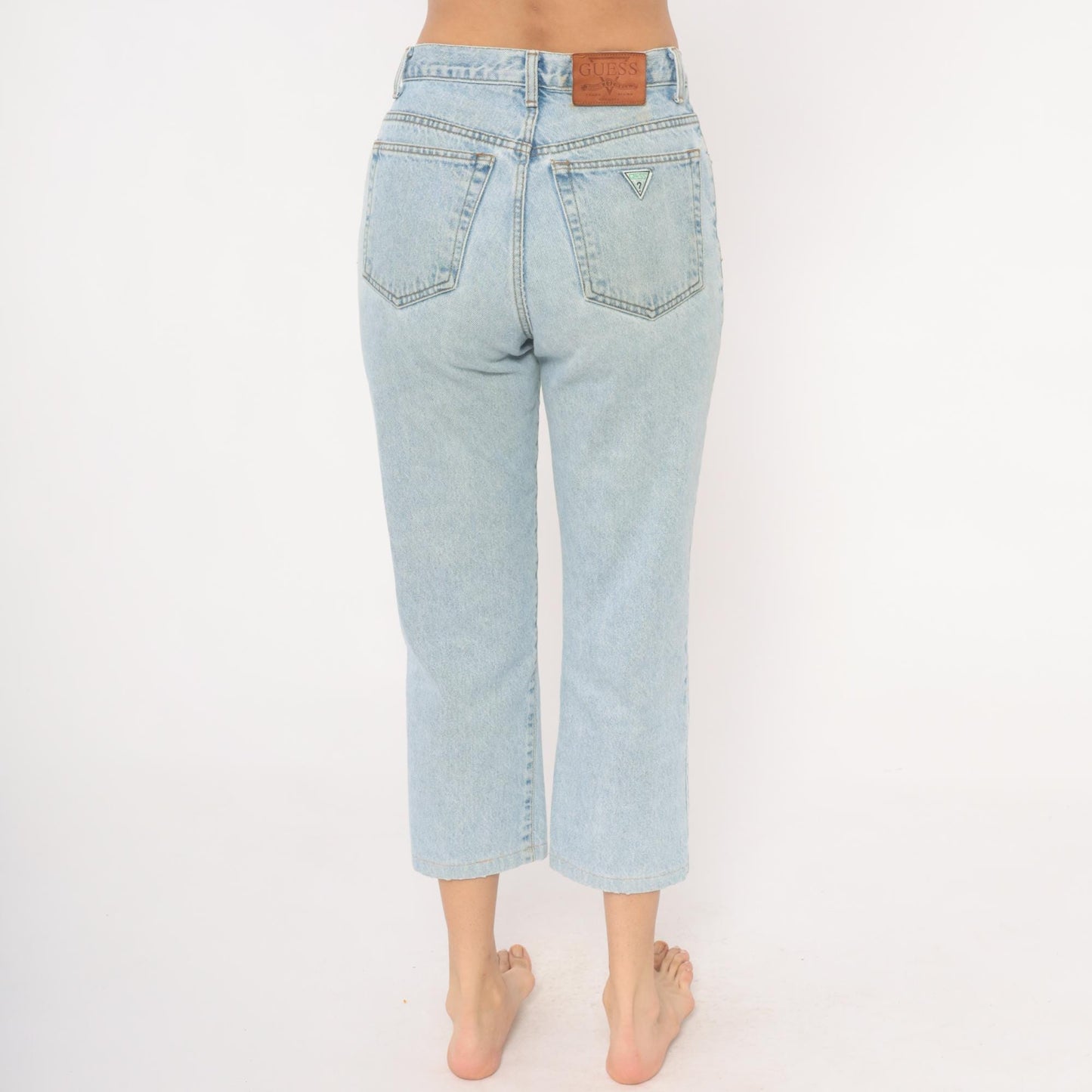90s Guess Jeans Light Wash High Waisted Straight Leg Crop Denim W30 L30