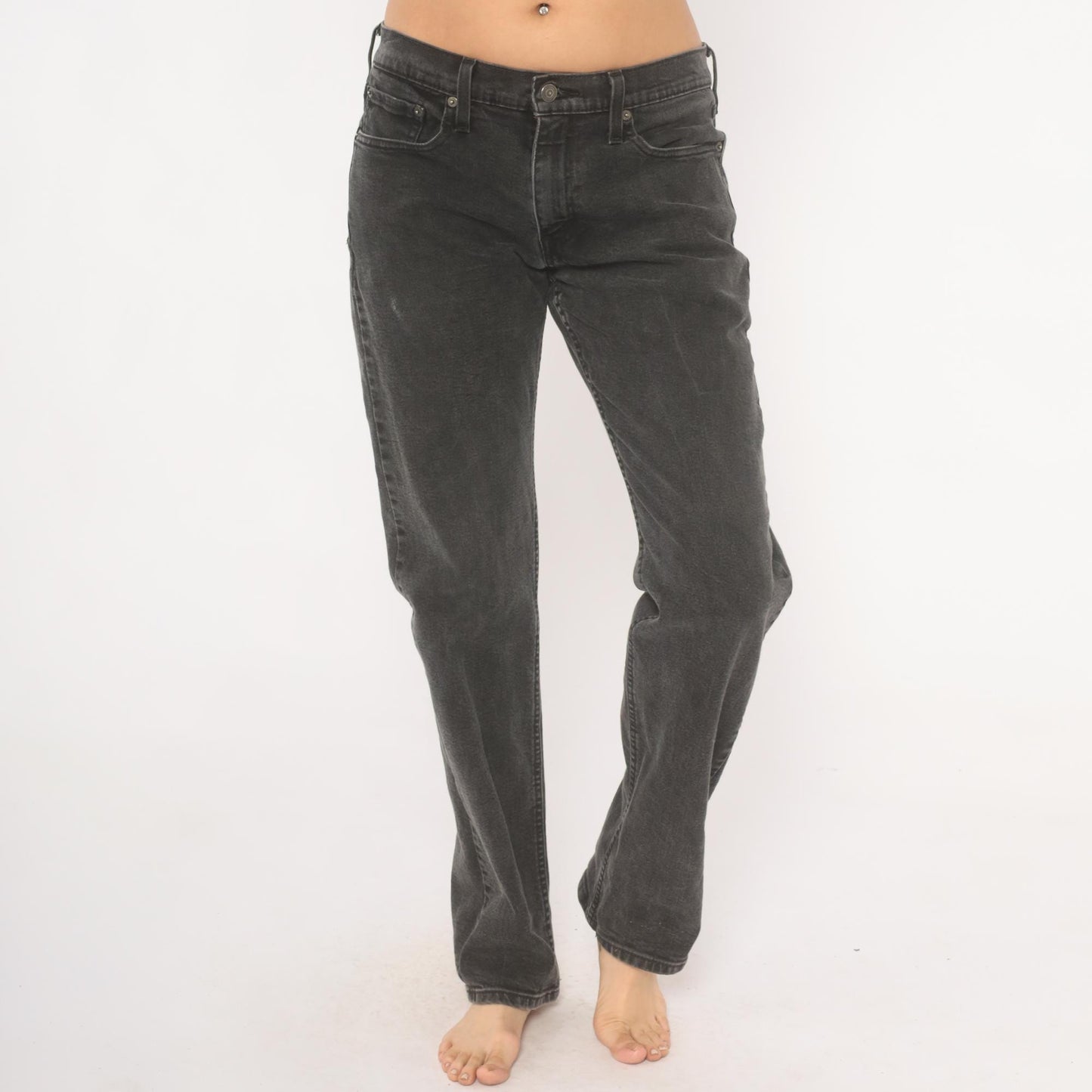 Levi's 514 Straight Leg Jeans Faded Black Charcoal Wash Denim W32 L34