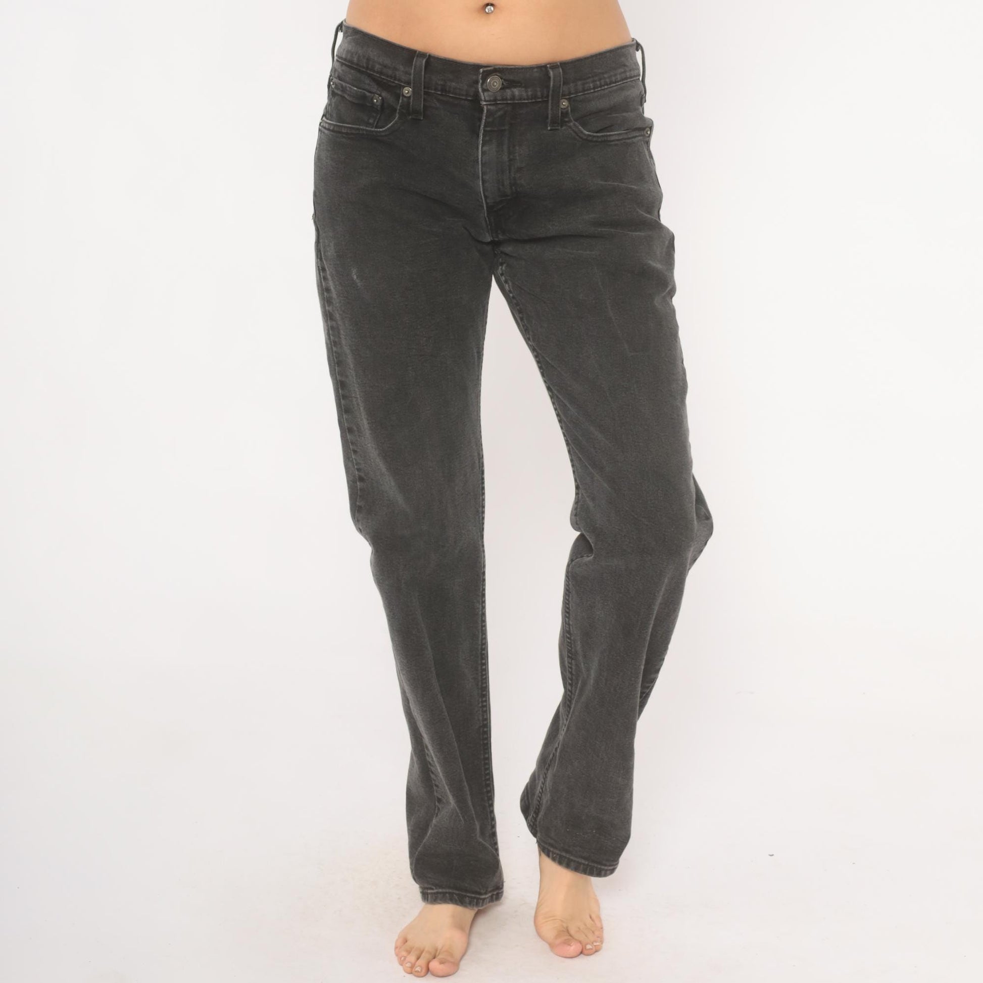 Levi's 514 Straight Leg Jeans Faded Black Charcoal Wash Denim W32 L34