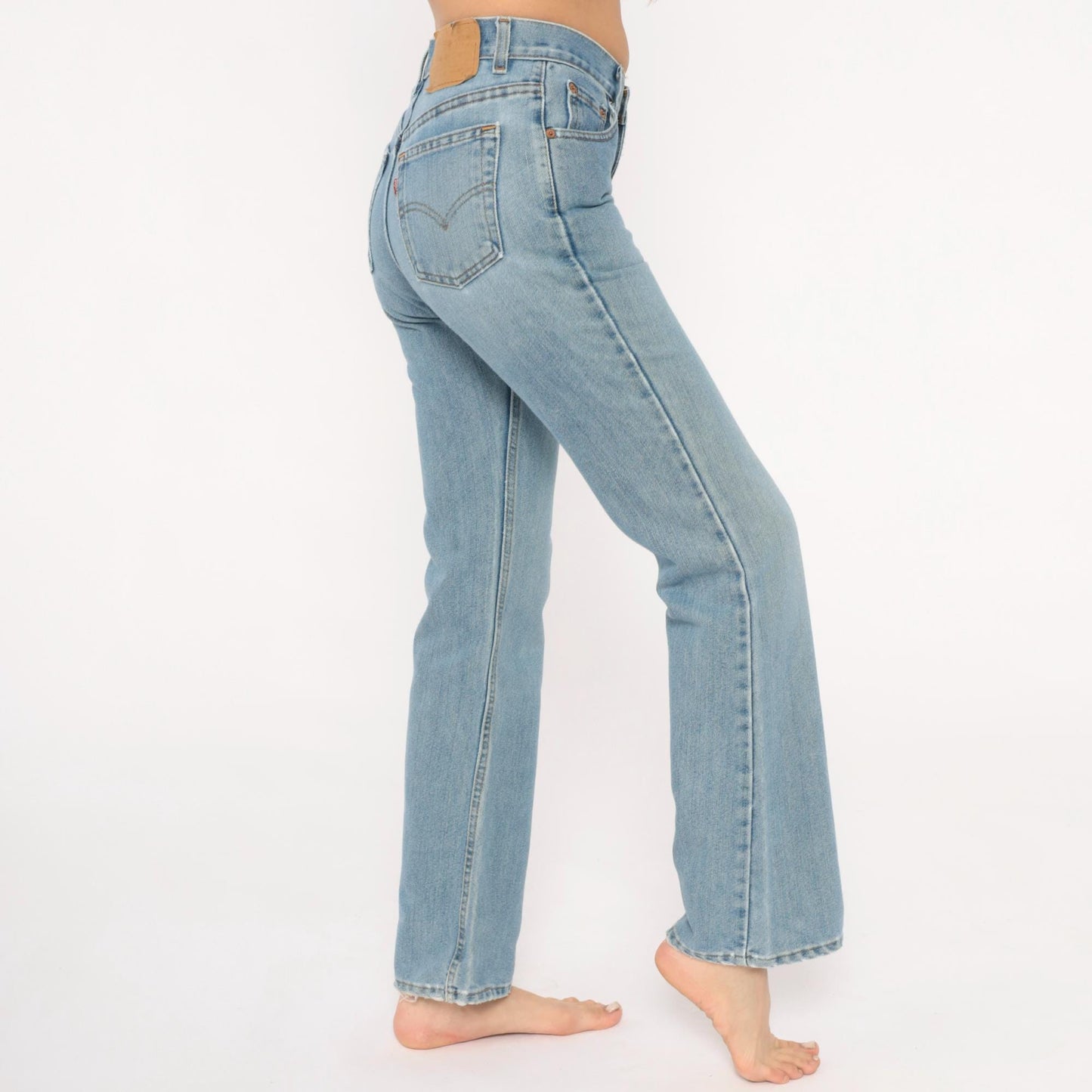 90s Levis 517 Boot Cut Jeans Light Wash Denim Low Rise Flare Small S