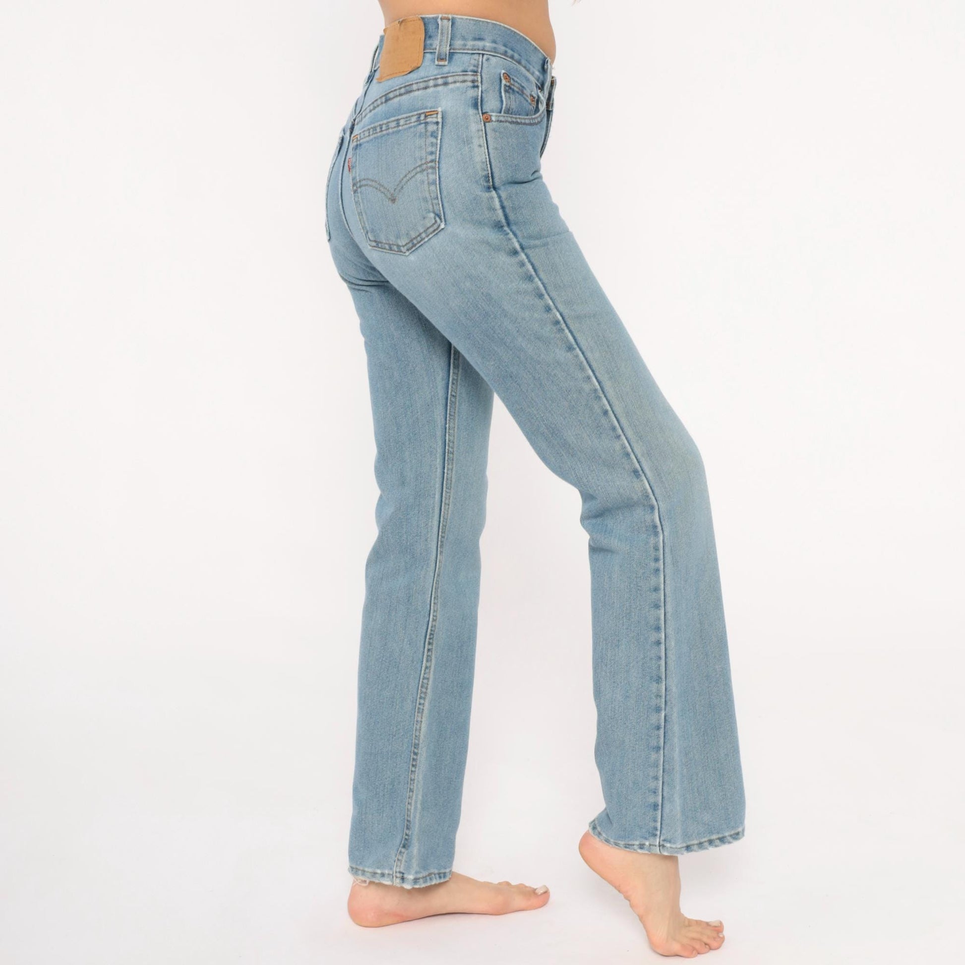 90s Levis 517 Boot Cut Jeans Light Wash Denim Low Rise Flare Small S