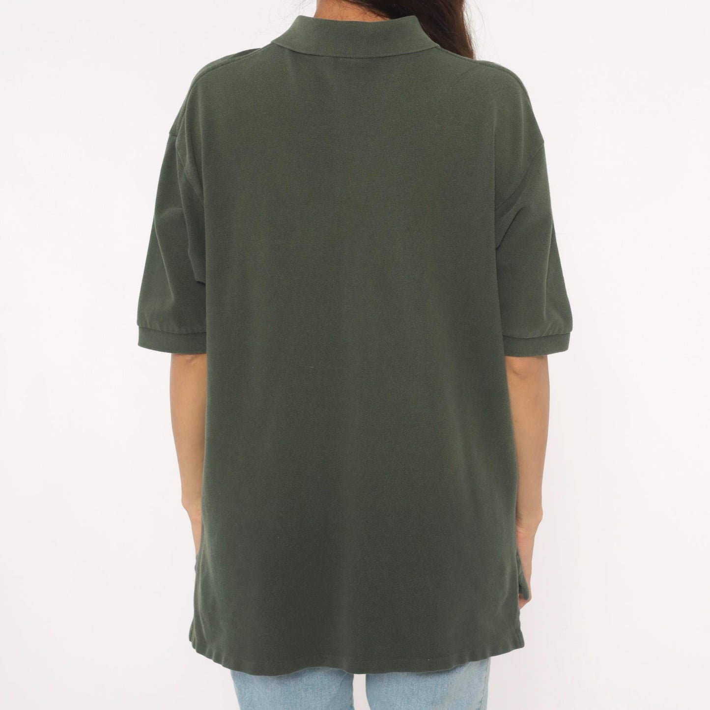 90s Polo Ralph Lauren Forest Green Cotton Pique Polo Shirt Large L