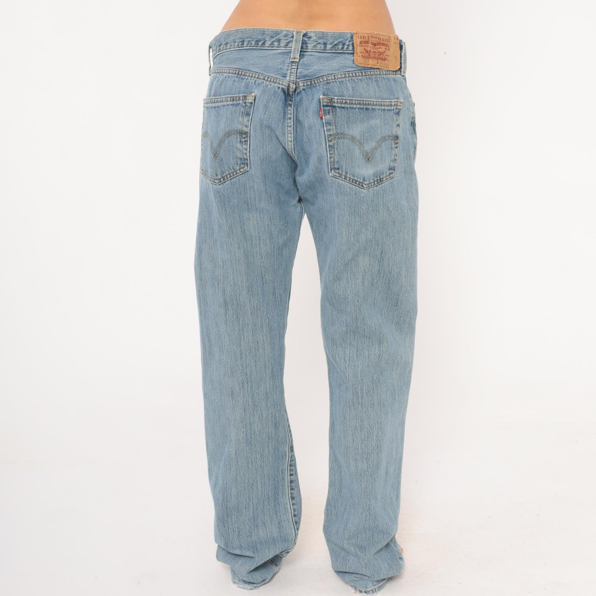 Levi's 501 Light Wash Straight Leg Jeans Button Fly 2000s Extra Large XL