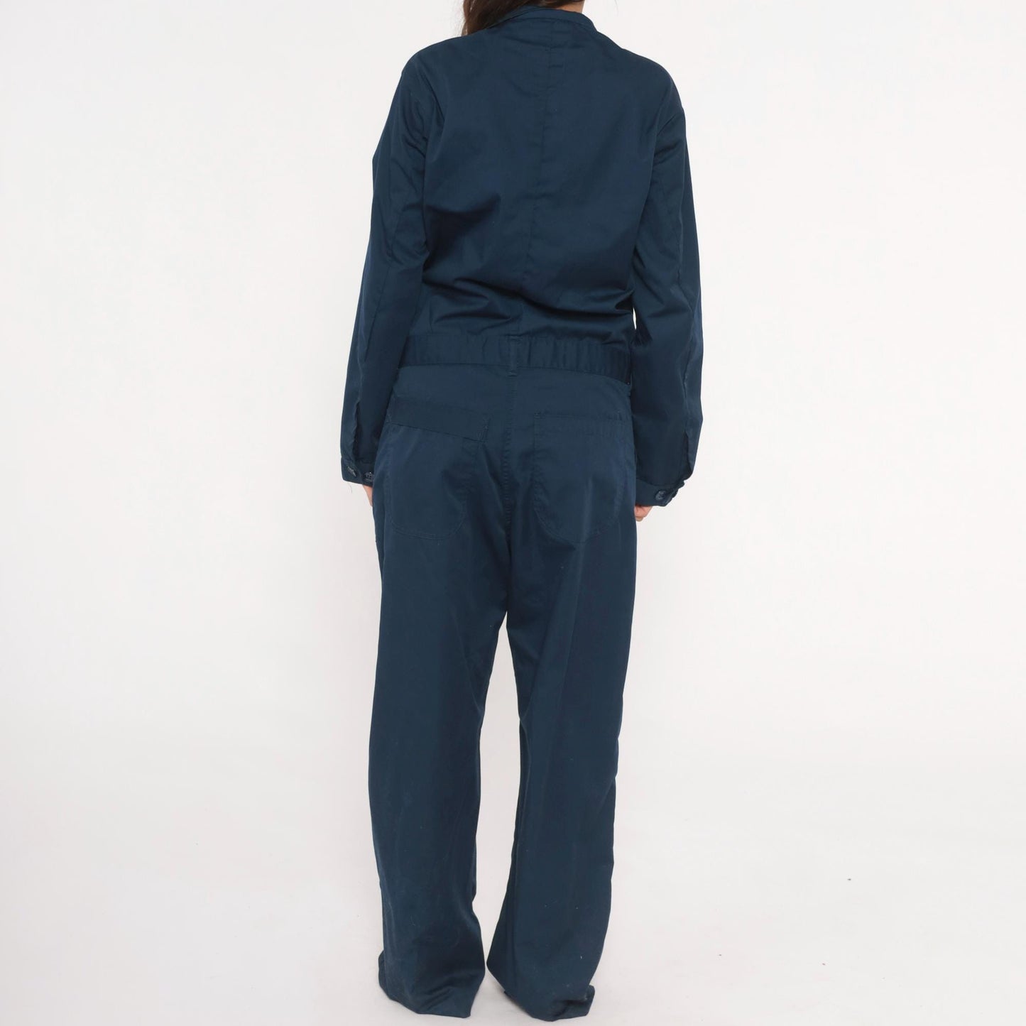 80s Formula 2 Navy Coveralls Workwear Jumpsuit Long Sleeve Cotton Blend Medium