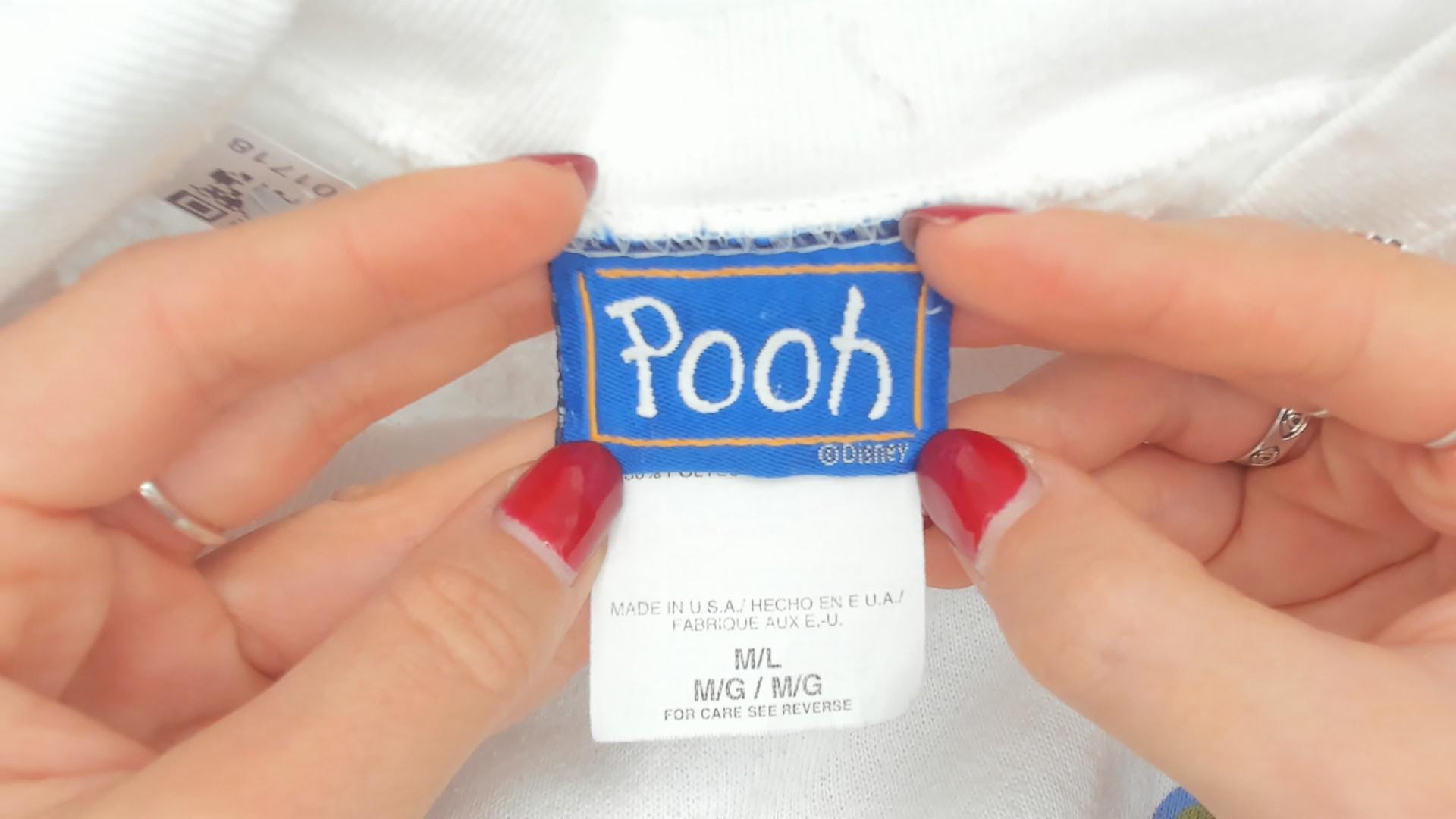 90s Winnie The Pooh Disney Sweatshirt White Graphic Crewneck Cotton Medium Large