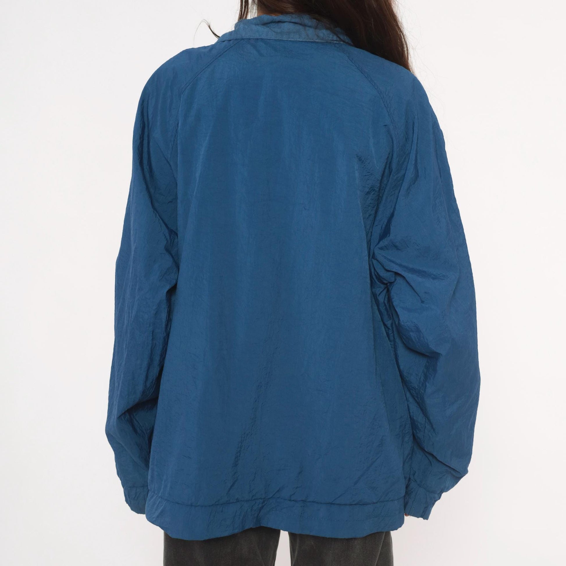 90s Drummer Boy Collection Blue Nylon Anorak Pullover Windbreaker Extra Large XL