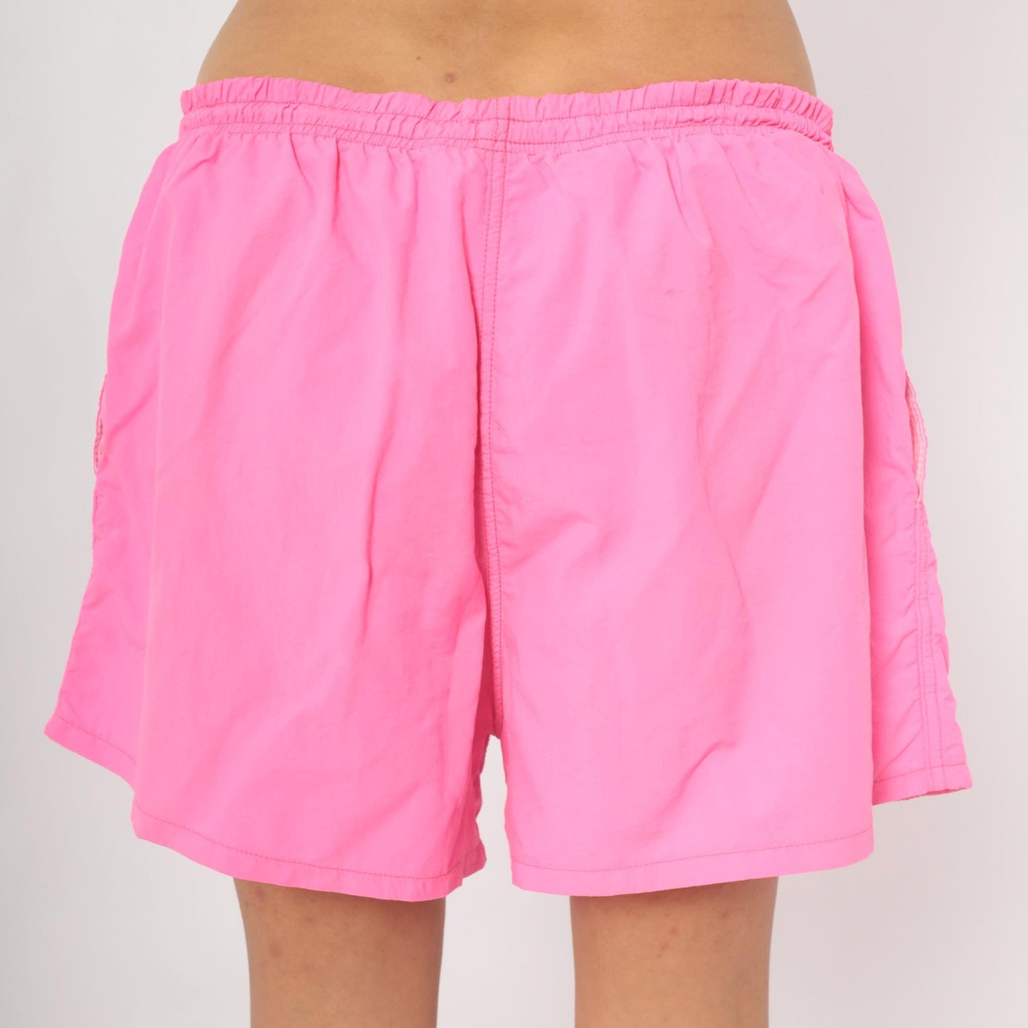 90s TYR Sport Hot Pink Swim Trunks Geometric Logo Neon Shorts Medium