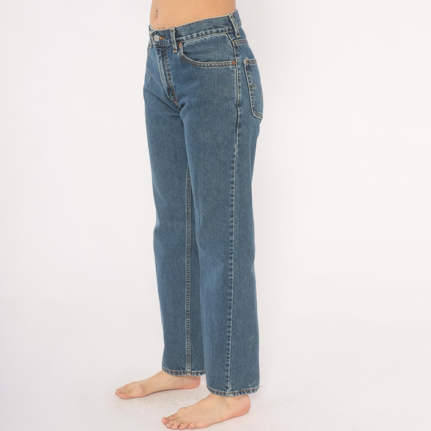 Levi's 505 Straight Leg Jeans Medium Wash High Rise Cotton Denim W30 L32