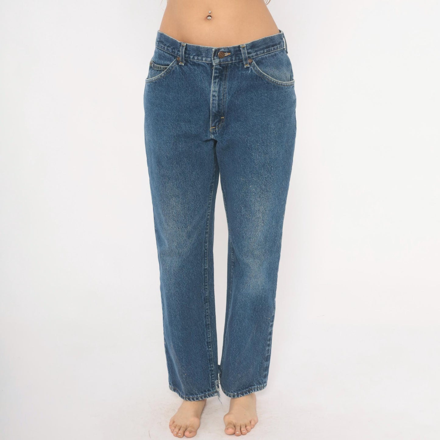 90s Lee Mom Jeans Stonewash Blue Denim Straight Leg Mid Rise Medium 33