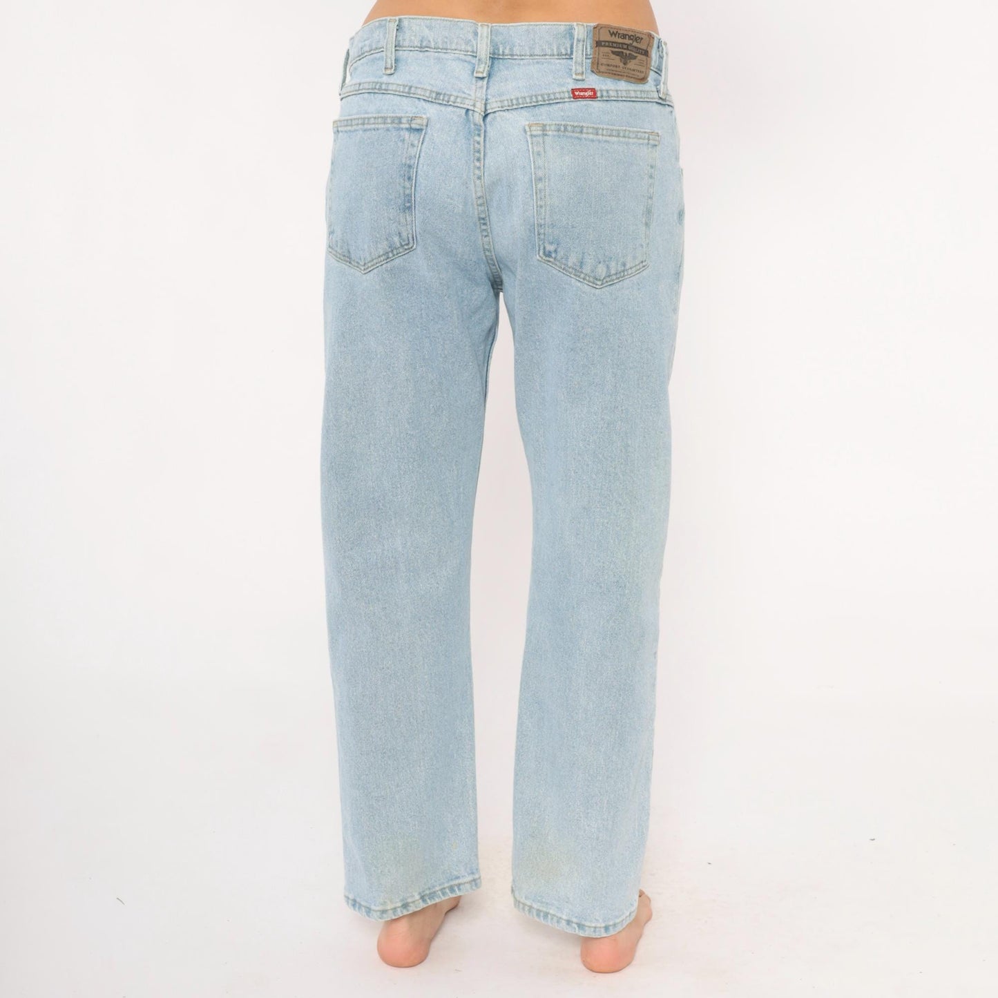 Wrangler Straight Leg Jeans 2000s Light Wash Mid Rise 34x29