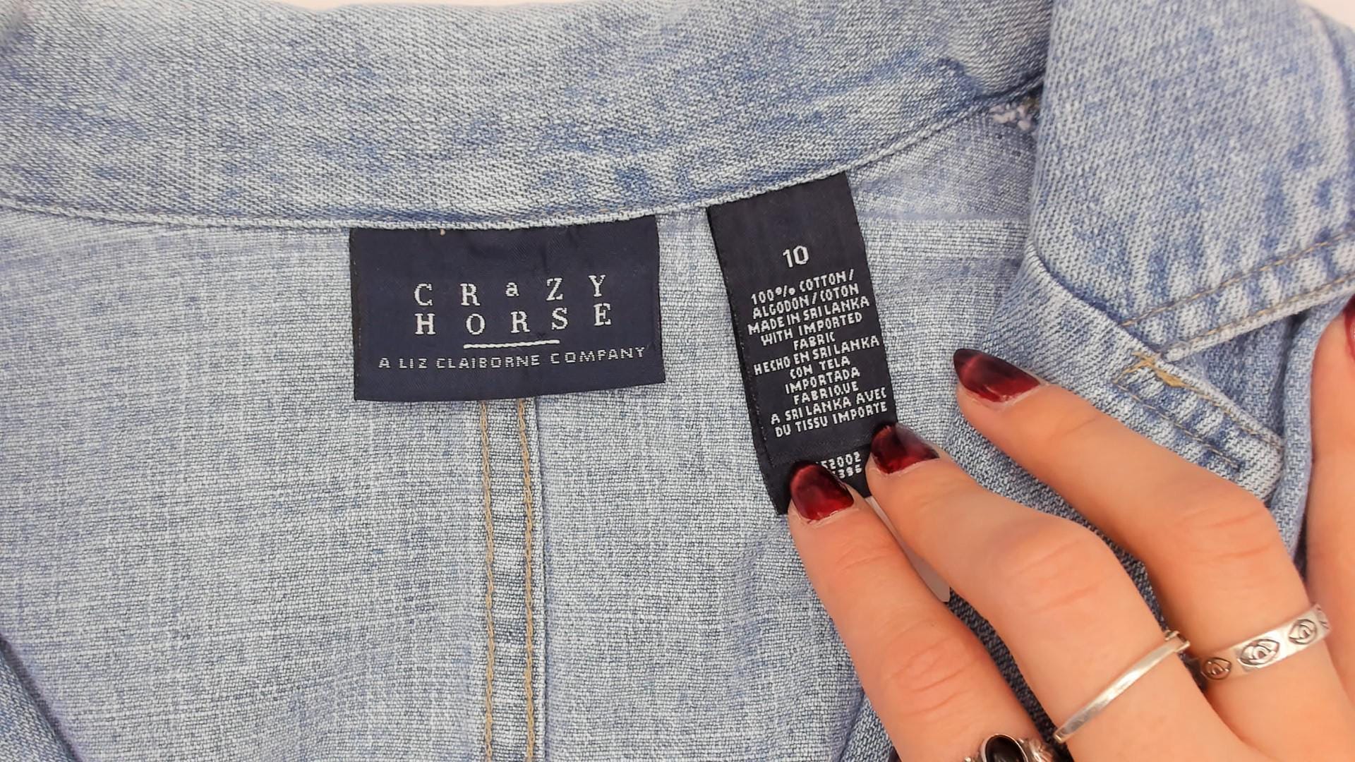 2000s Crazy Horse Light Wash Denim Blazer Notched Lapel Cotton Medium M