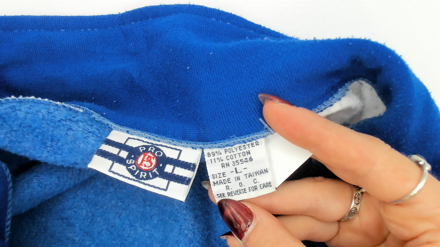 80s Pro Spirit Color Block Track Jacket Blue White Red Stripe Large L