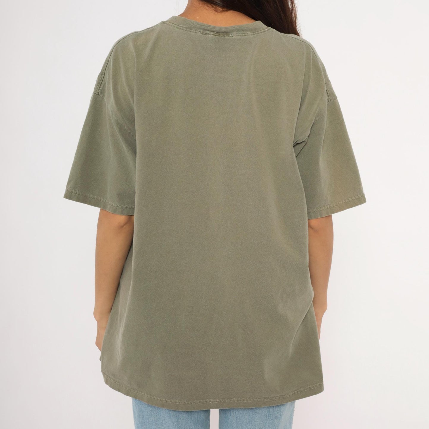 90s Hard Rock Cafe Las Vegas Olive Green Graphic Cotton Tee Extra Large XL