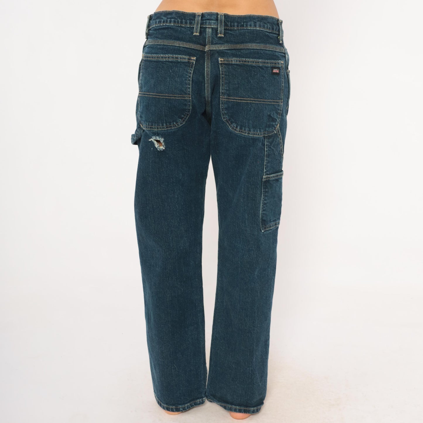 Dickies Carpenter Jeans Dark Wash Straight Leg Utility Denim 32x32 Medium
