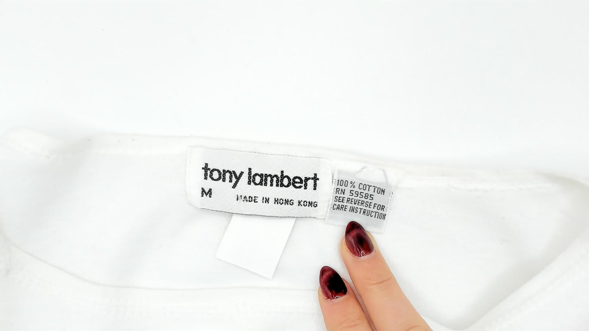 90s Tony Lambert Tropical House Cotton Graphic Tee Boat Neck Medium M