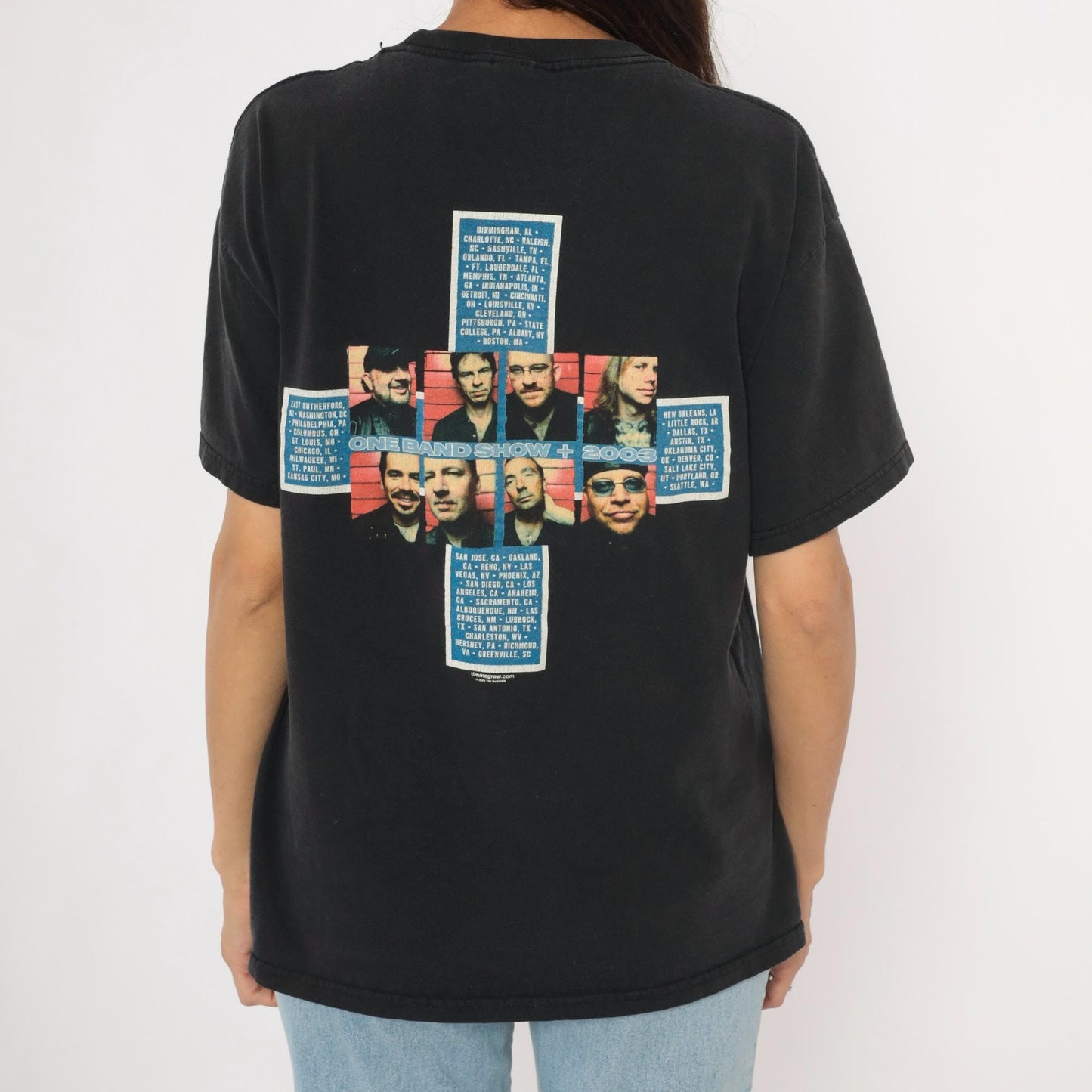 Tim McGraw Dancehall Doctors 2003 Tour Tee Black Concert Graphic Cotton Large L