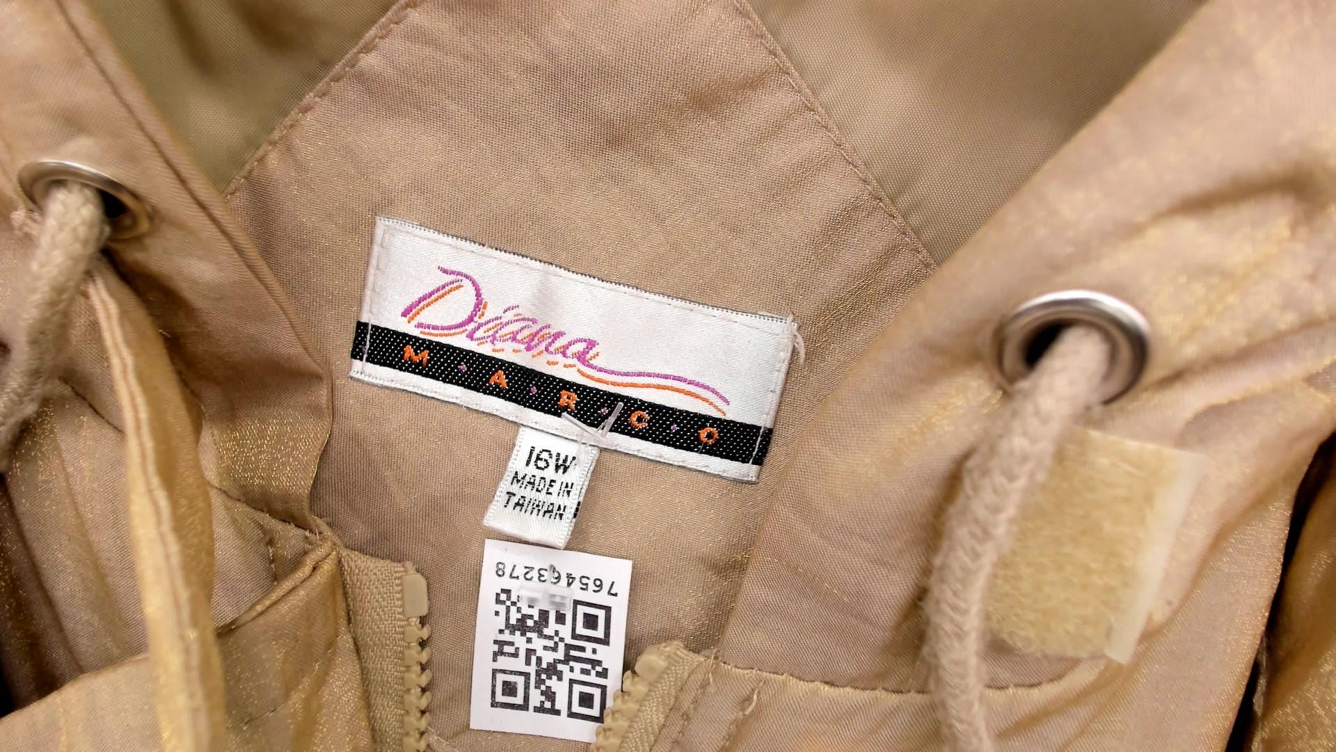 90s Diana Marco Gold Metallic Hooded Parka Windbreaker Large L
