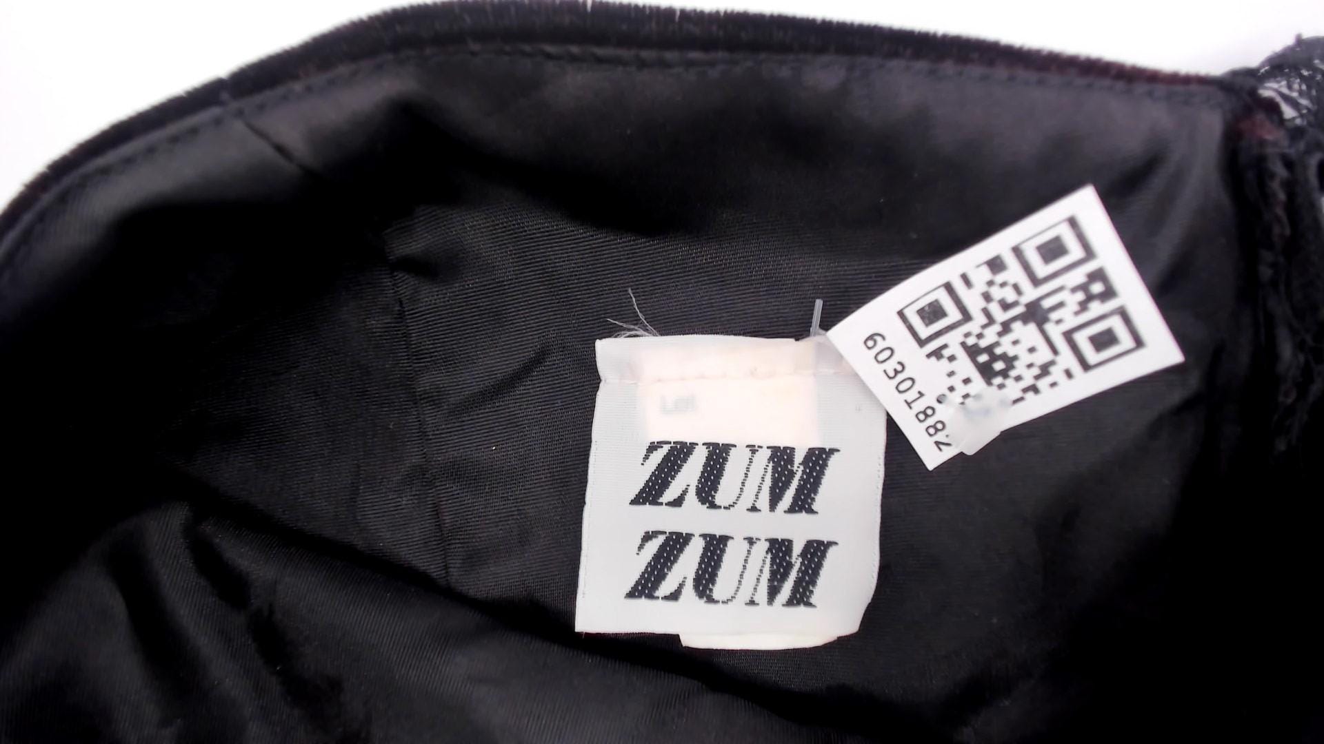 90s ZumZum Black Velvet One-Shoulder Cocktail Dress Burgundy Rosette Small