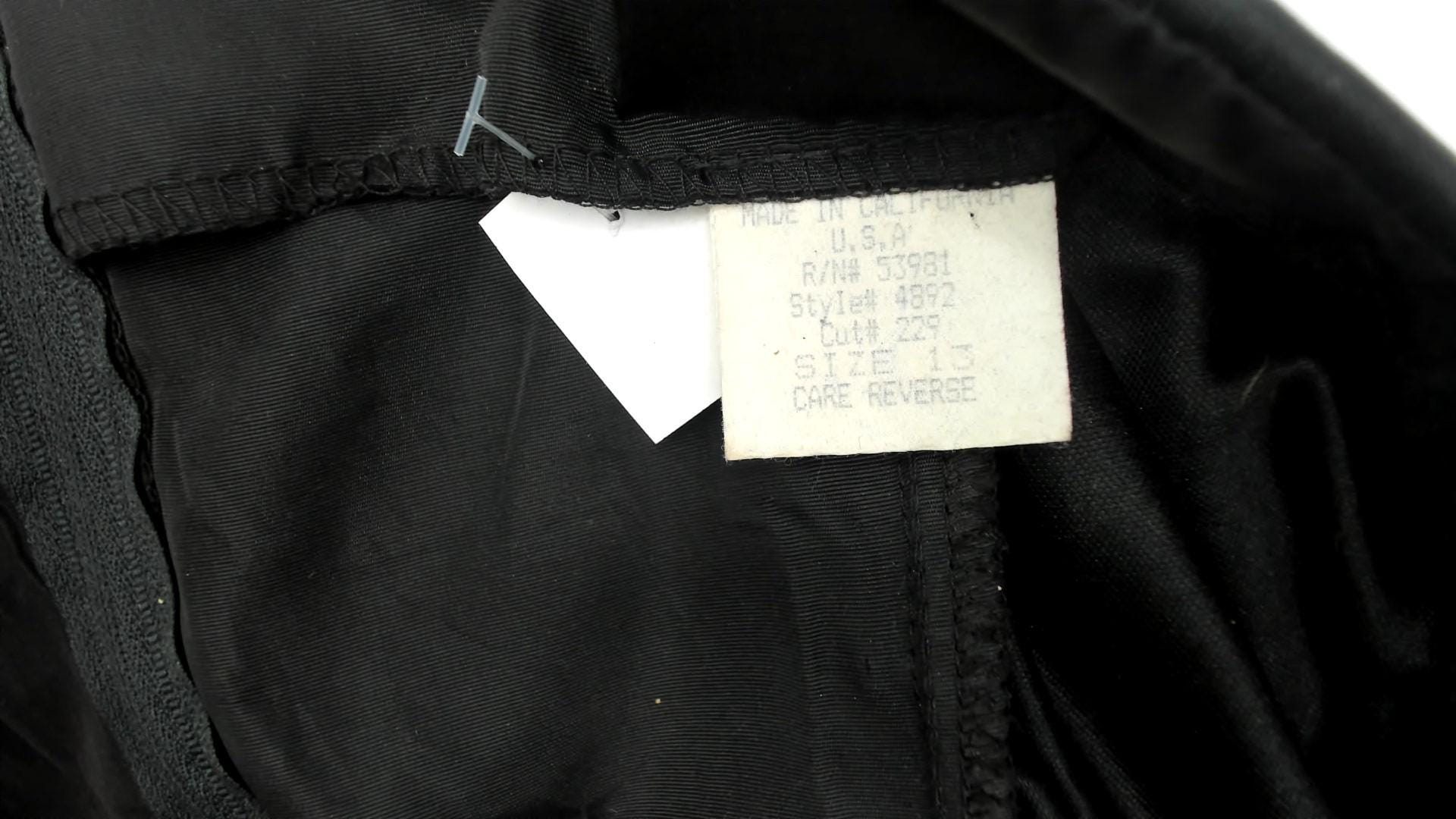 90s Black Velvet Party Dress Drop Waist Sweetheart Neckline Knee Length Large L