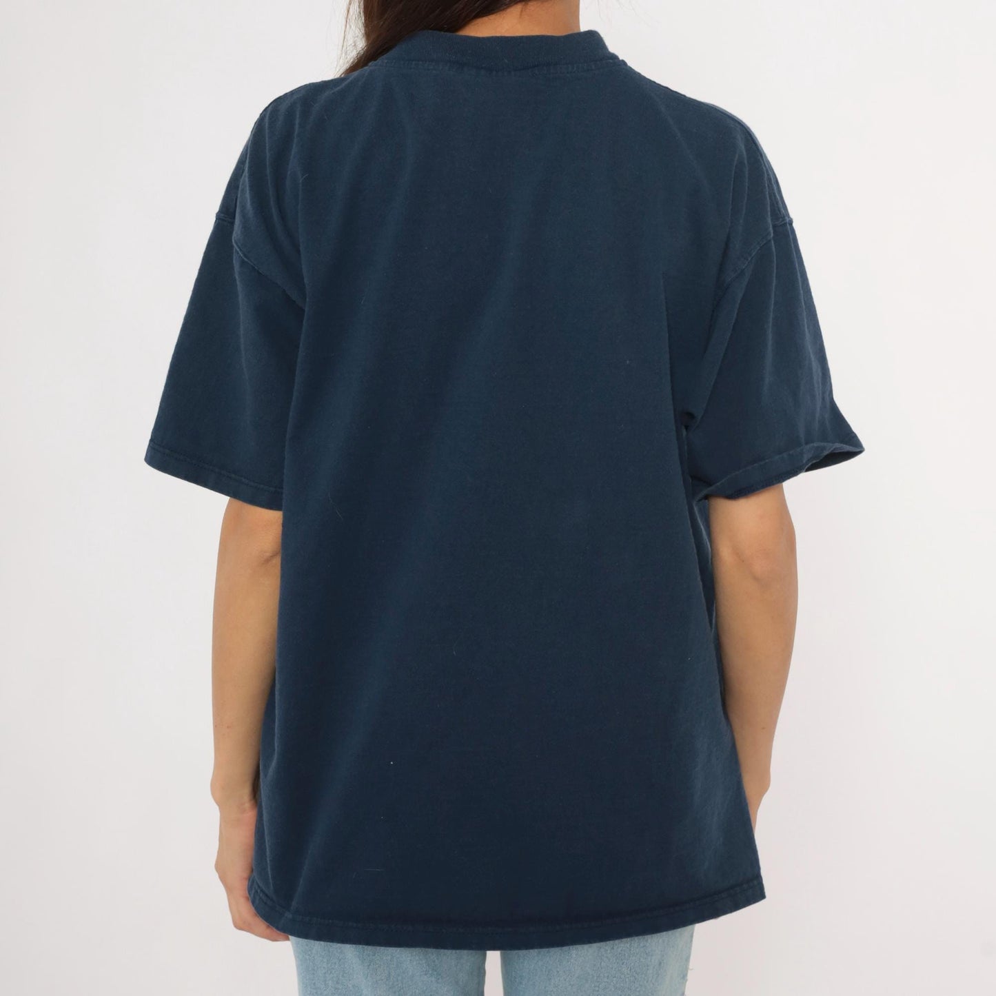 90s Powersport by Oneita Navy Henley Embroidered Bulldog Golf Graphic Large L