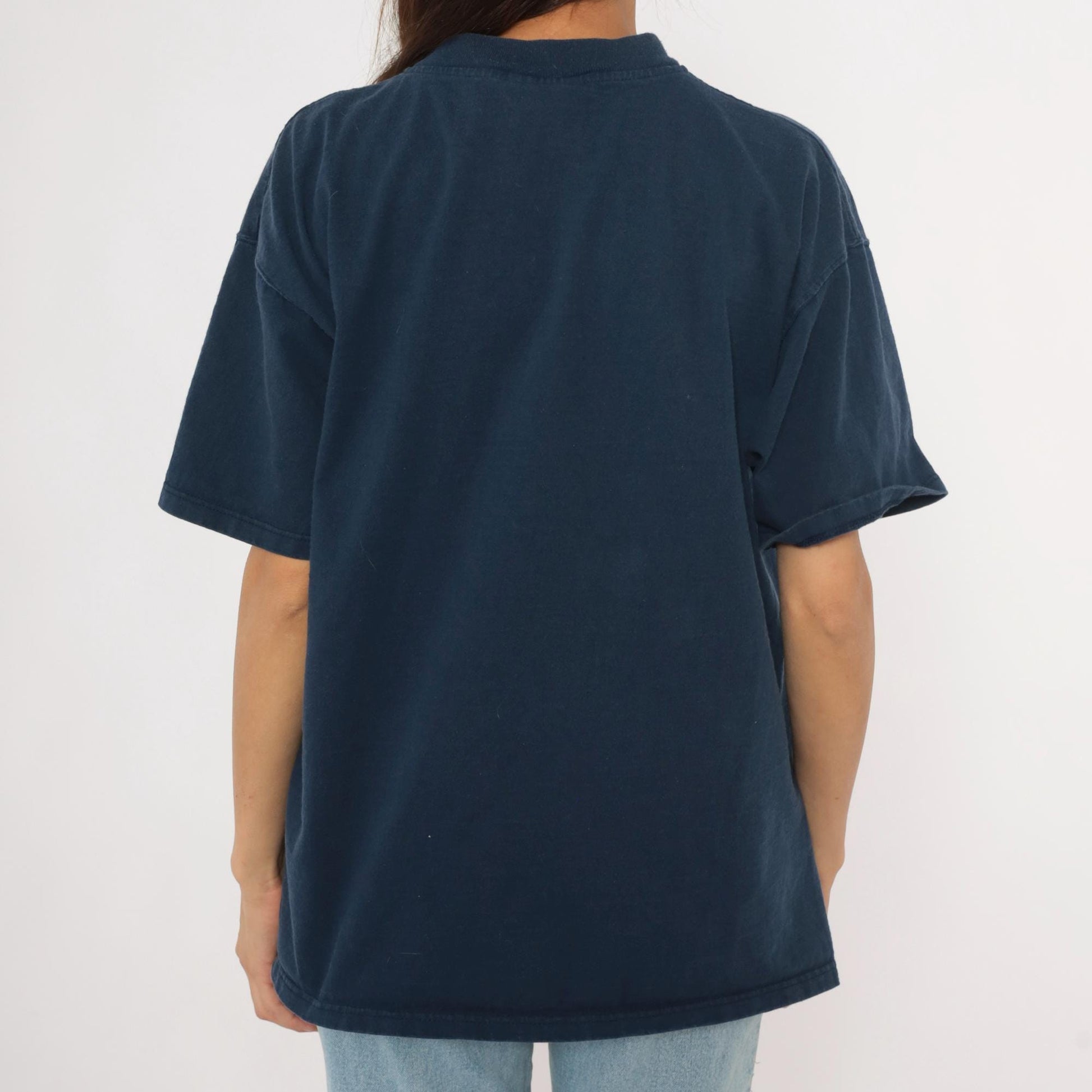 90s Powersport by Oneita Navy Henley Embroidered Bulldog Golf Graphic Large L
