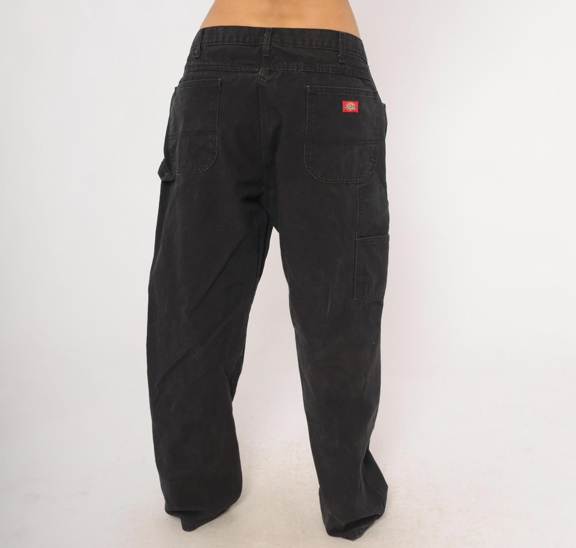 Y2K Dickies Carpenter Pants Black Cotton Canvas Relaxed Fit 40 x 30